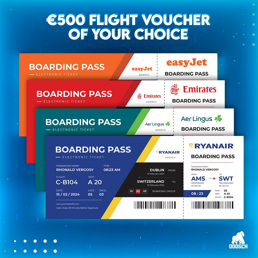 Winner: Joanne McLoughlin – €500 Flight Voucher of Your Choice – Ticket: B98