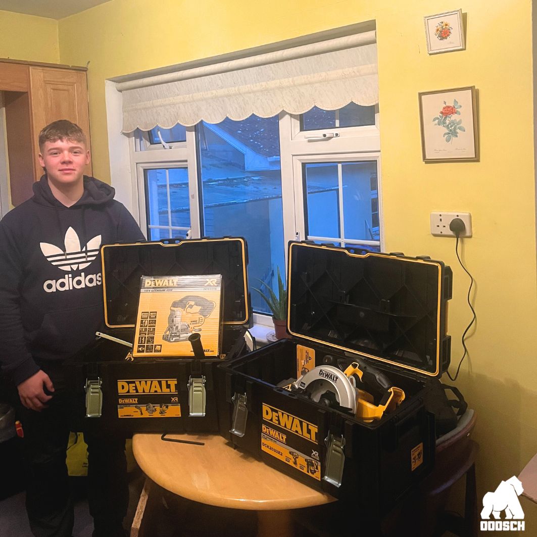 Winner: Fearghal Hogan    – DeWalt 6-piece Tool Bundle – Ticket: 37