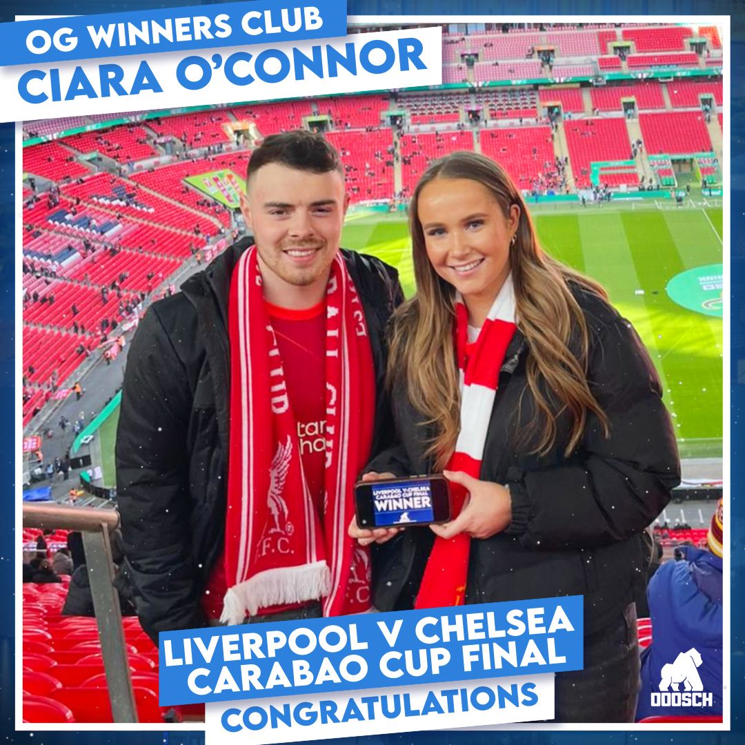 Winner: CIARA O' CONNOR – Liverpool V Chelsea Carabao Cup Final #2 – Ticket: 5