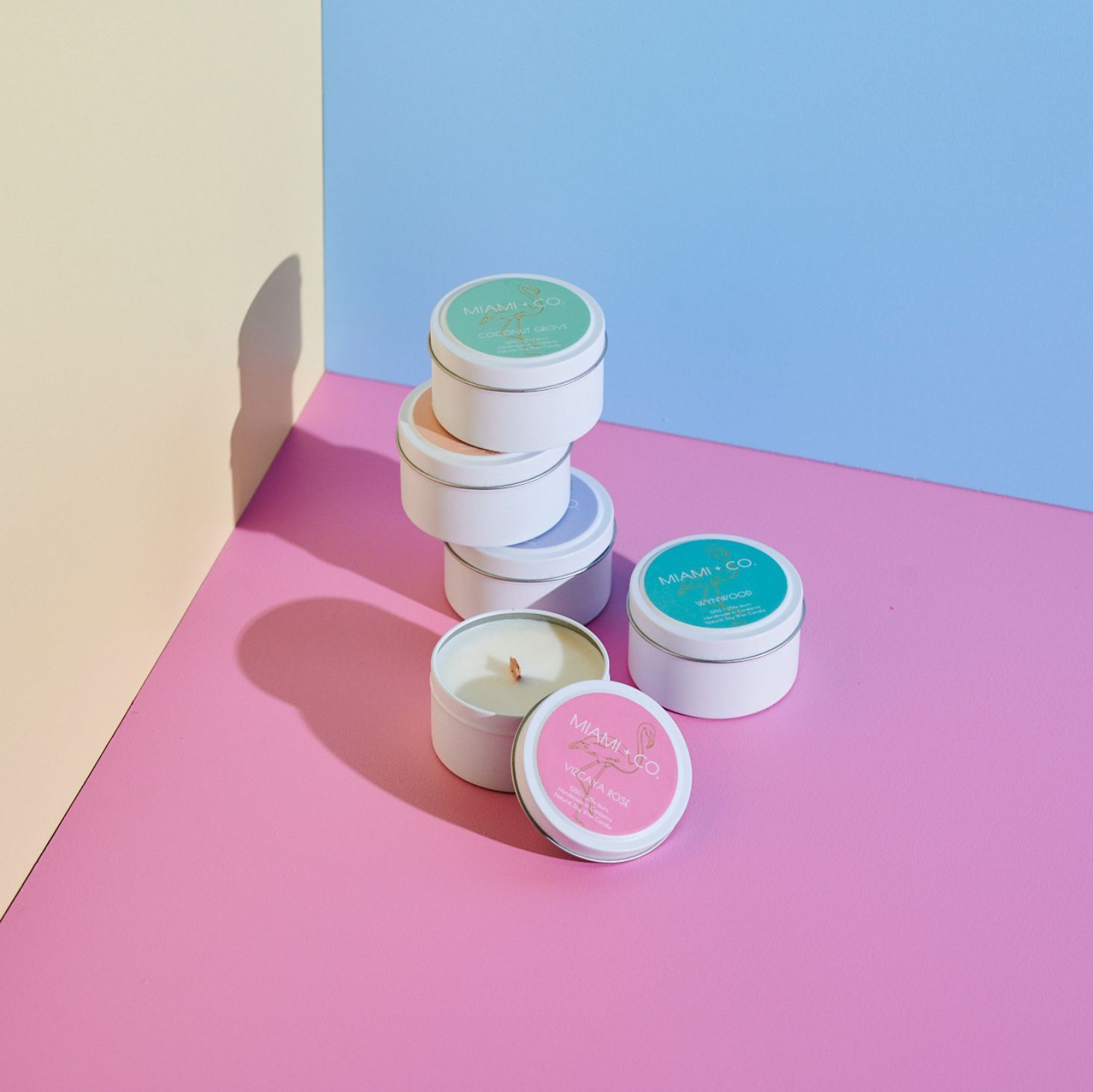 A selection of Miami & Co. candles for gifts under $25 at POP Local