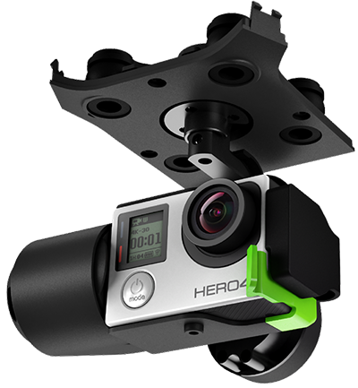 3DR Solo 3 eksenli gimbal stabilizatör sistemi, pürüzsüz hava video ve fotoğrafçılığı için.