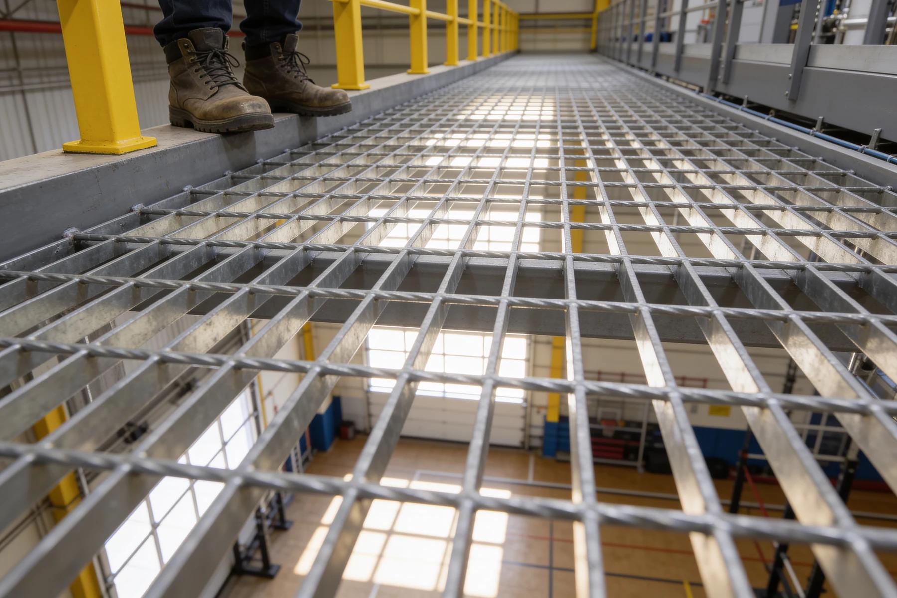 Mezzanine decking options compared: B-deck, bar grating, resin board, concrete