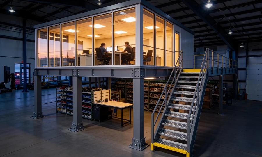 Mezzanine offices: how to put your office above the warehouse floor