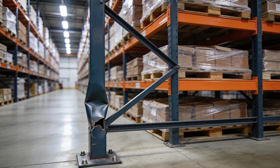 Pallet rack inspection: the RMI rules, the code that adopts them, and the duty that attaches when rack carries a walkway