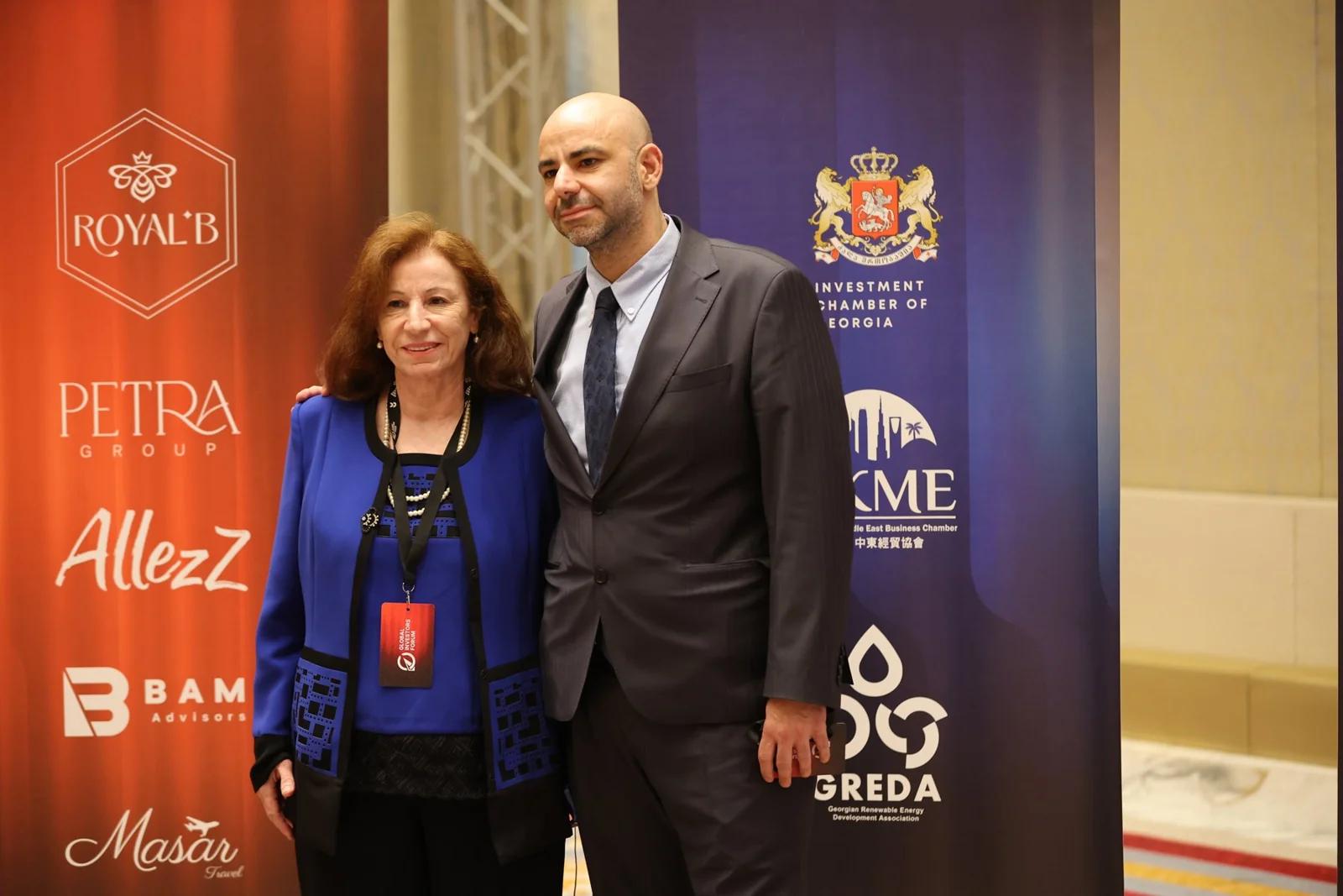 Participants beside the partner backdrop at GIF Georgia 2025.