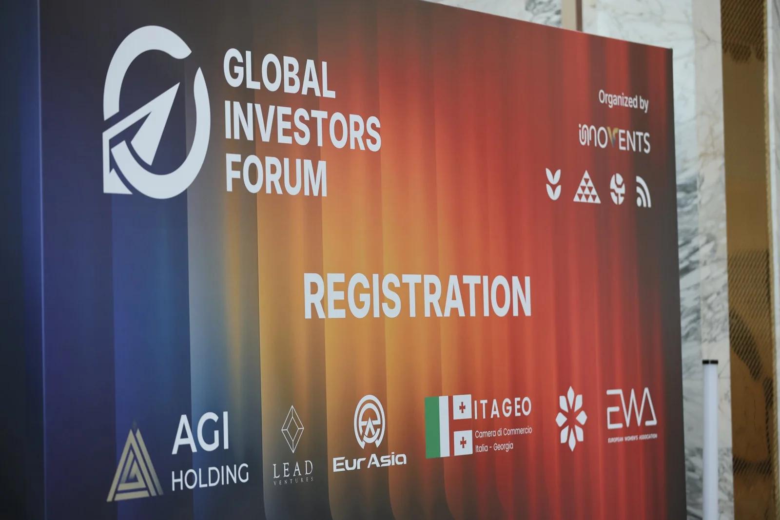 The forum registration signage at GIF Georgia 2025.