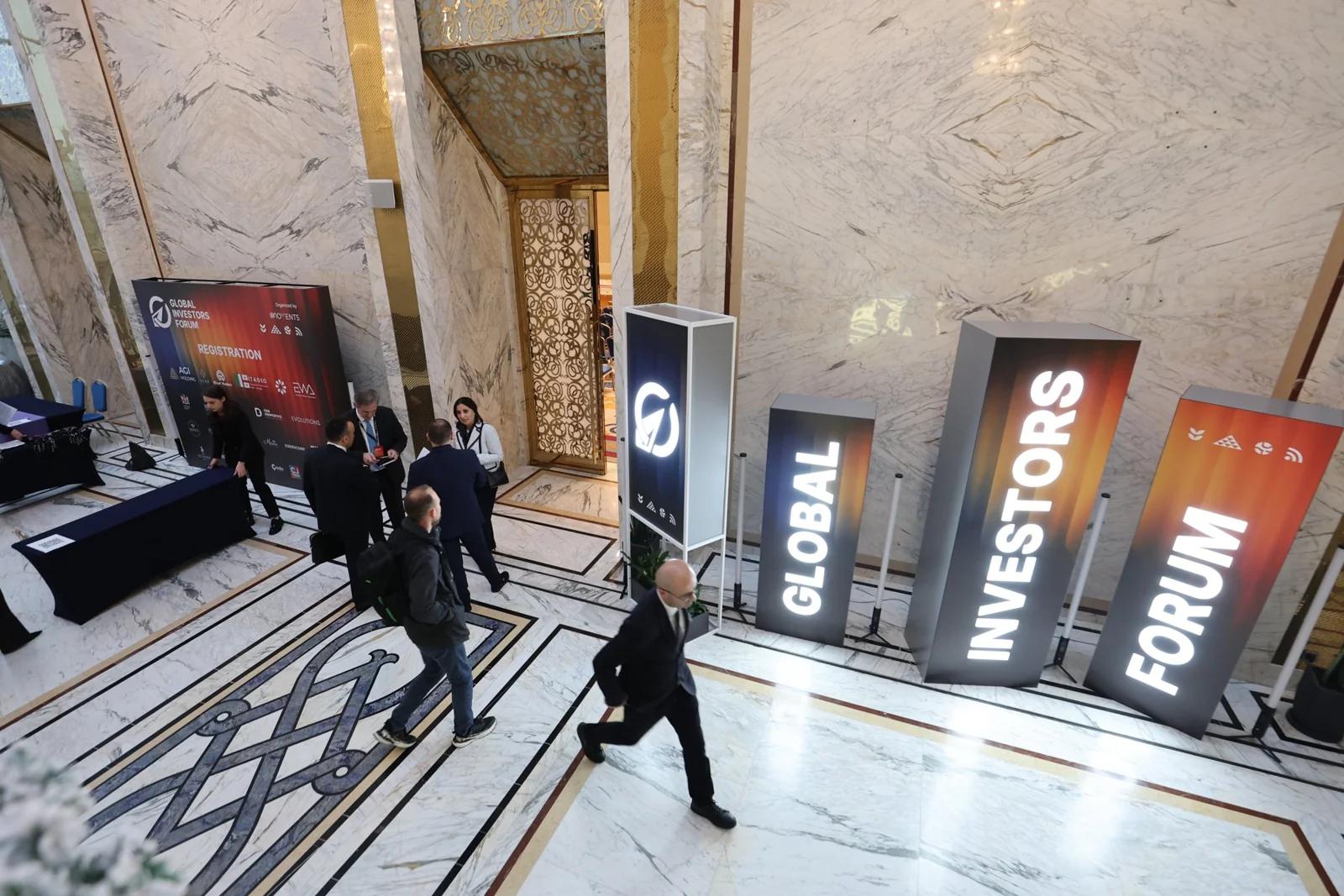 An overhead view of the arrival foyer at GIF Georgia 2025.