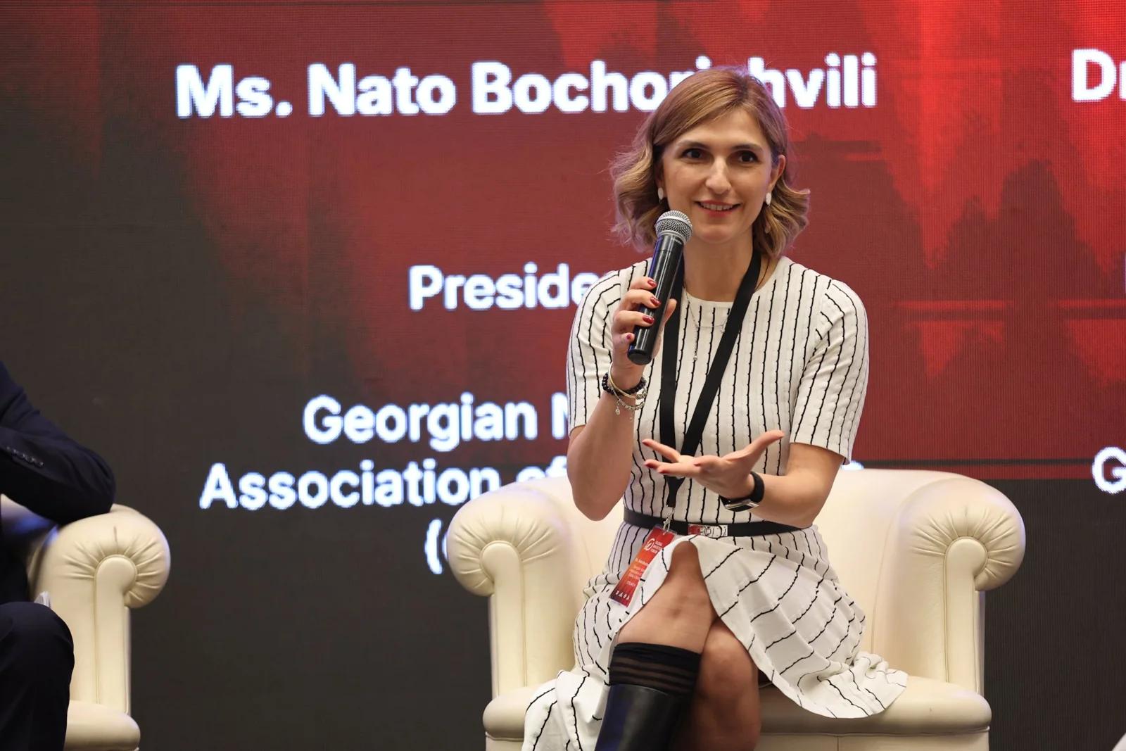 A panellist addressing a session at GIF Georgia 2025.