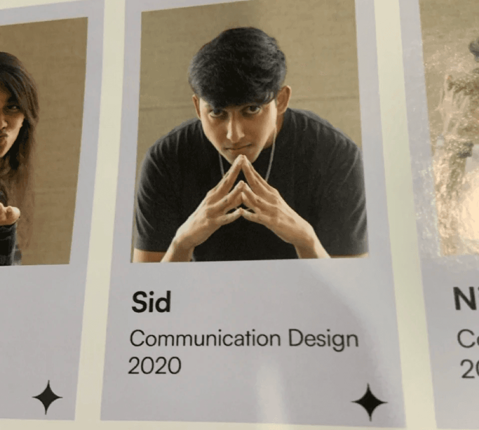 Sid's graduation board: Communication Design, 2020