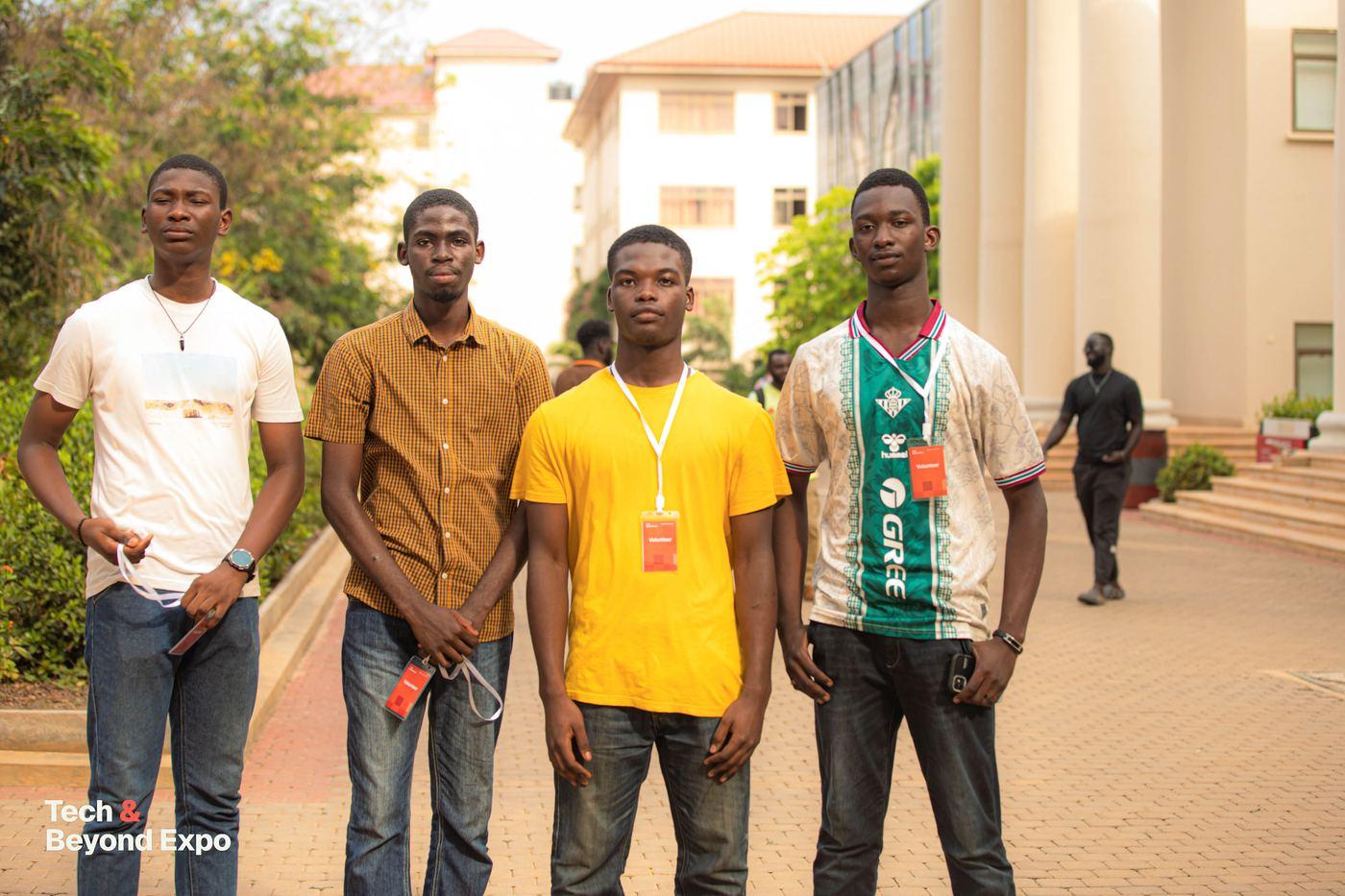 From the 2025 Expo: four students standing together outdoors