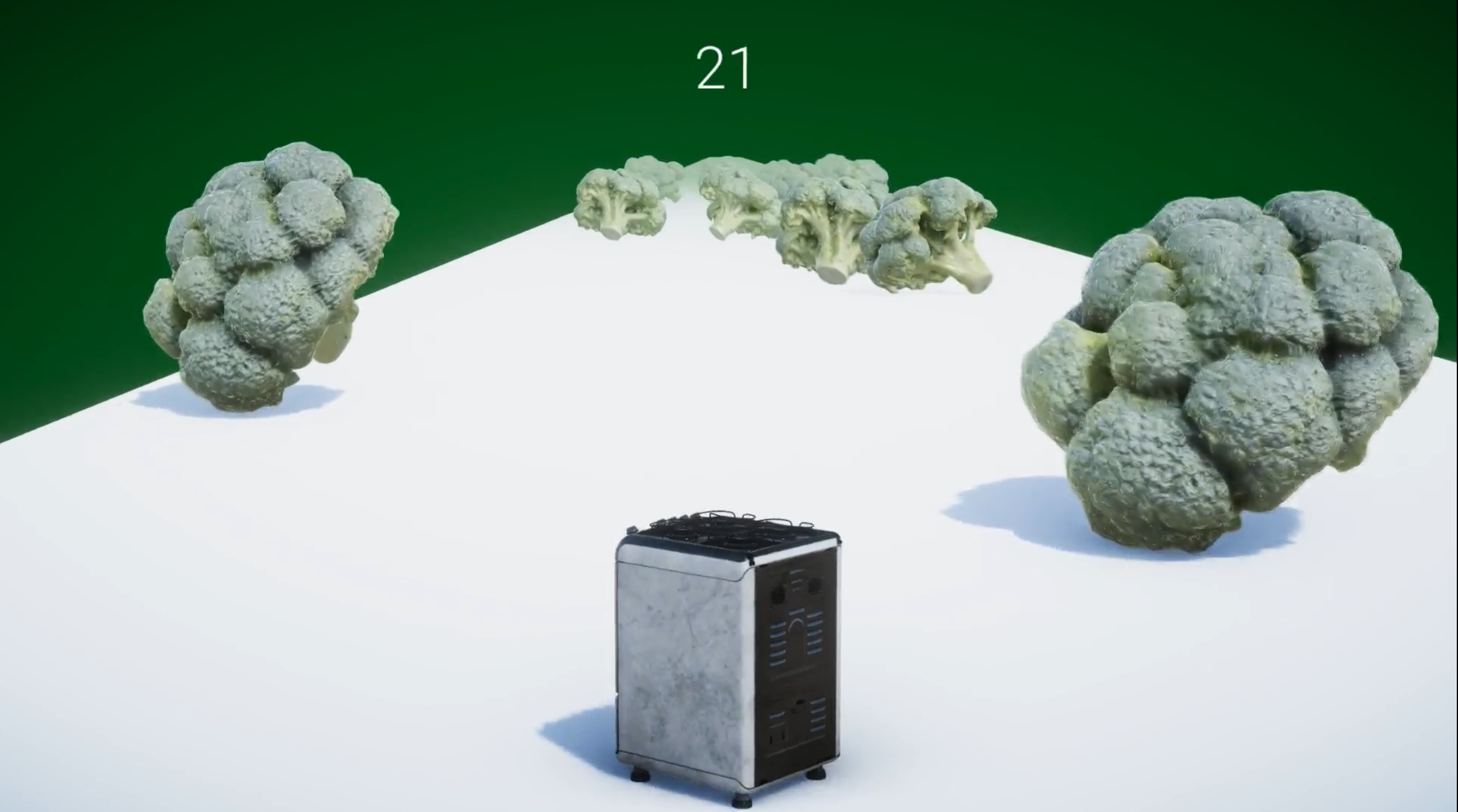 Ein Ofen weicht Brokkoli aus