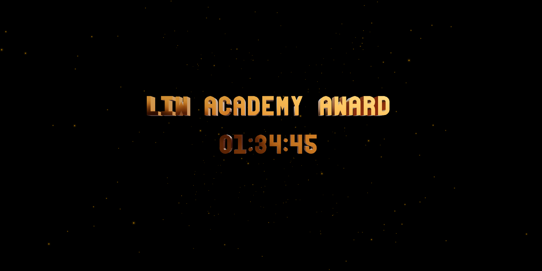 der Timer vor der Awardverleihung. Er zeigt die "LIW Academy Award" und die verbleibende Zeit.