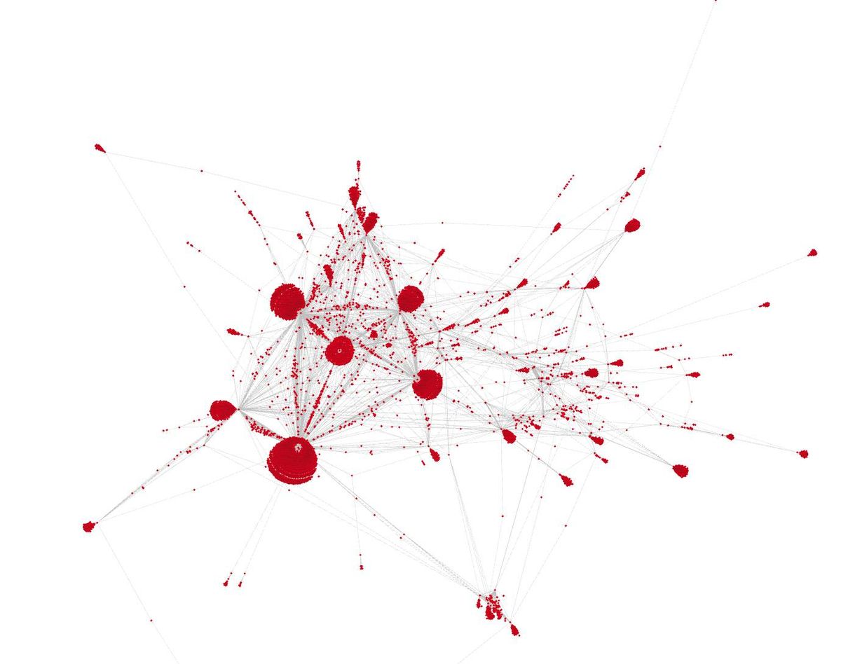 Netzwerkdiagramm vieler Schachspieler