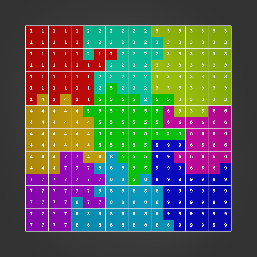 ein farbiges Raster, das die Grundlage für Puzzleteile bildet