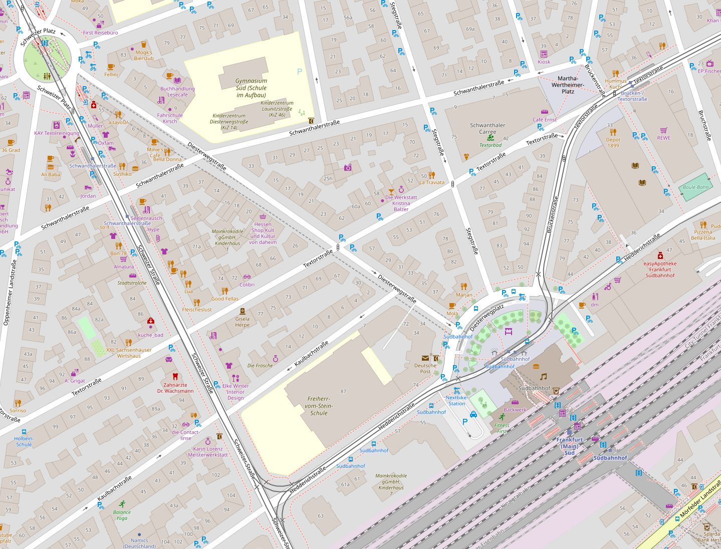 der entsprechende Kartenausschnitt aus OpenStreetMap