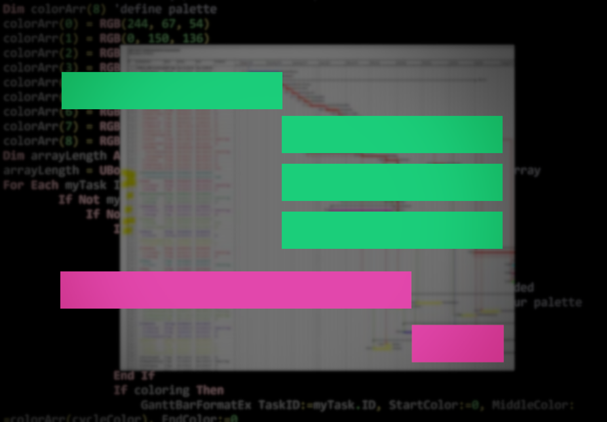 eine symbolhafte Darstellung eines Gantt-Diagramms