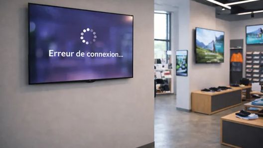 Écrans d’affichage dynamique dans un magasin moderne pour illustrer la communication visuelle en point de vente