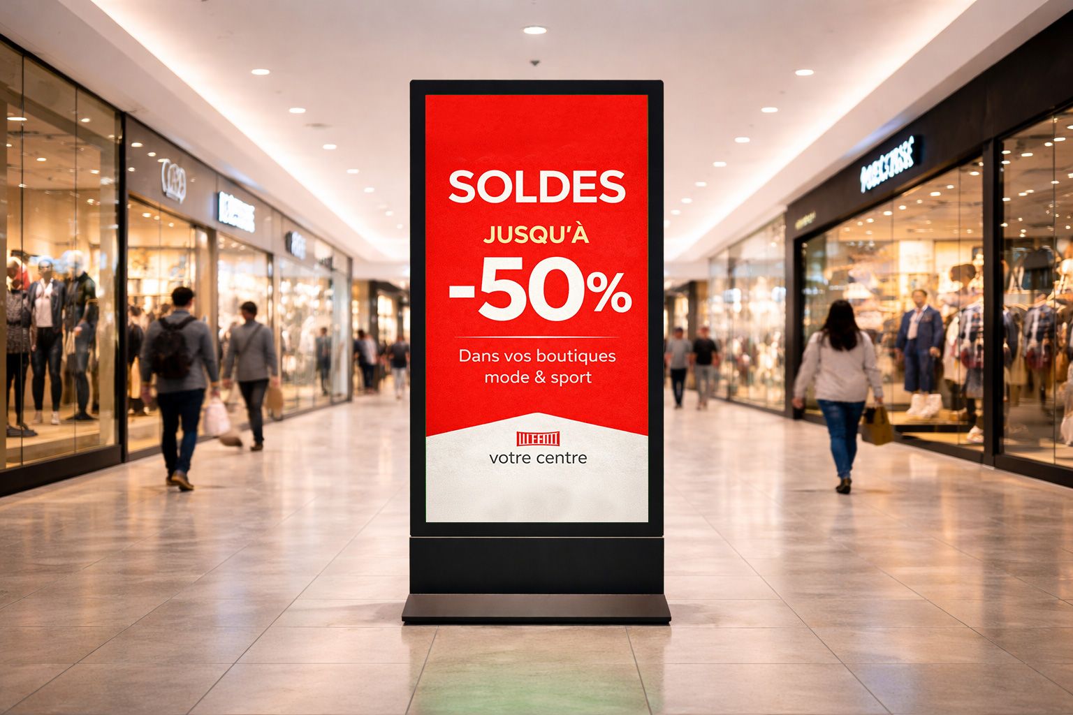 Magasin illustrant la lisibilité des contenus en communication point de vente