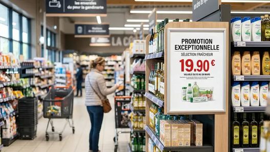 Affiche promotionnelle en magasin conçue pour améliorer la lisibilité d’une offre en point de vente