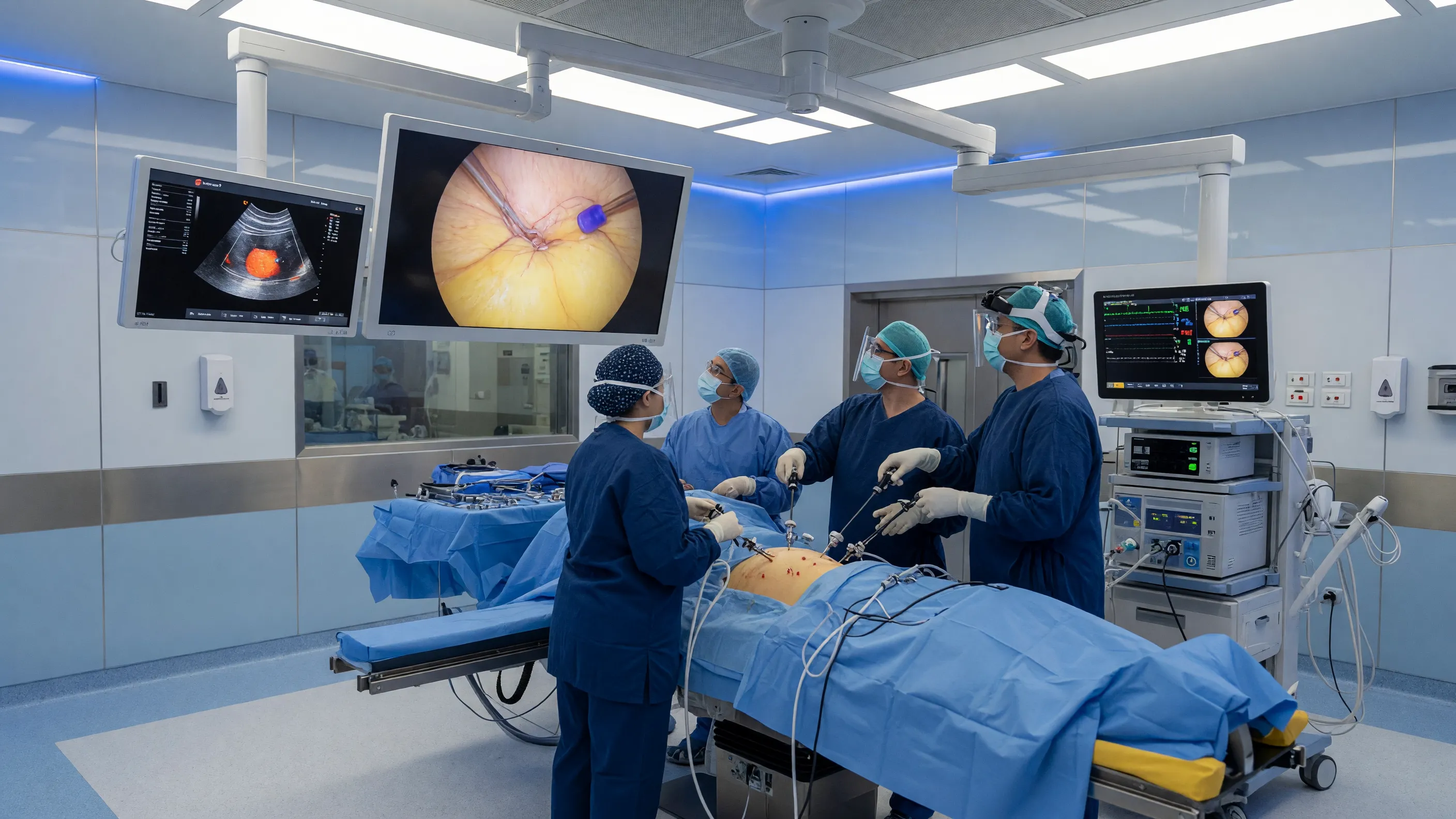 Surgeon comparing mini gastric bypass vs sleeve gastrectomy procedures for weight loss
