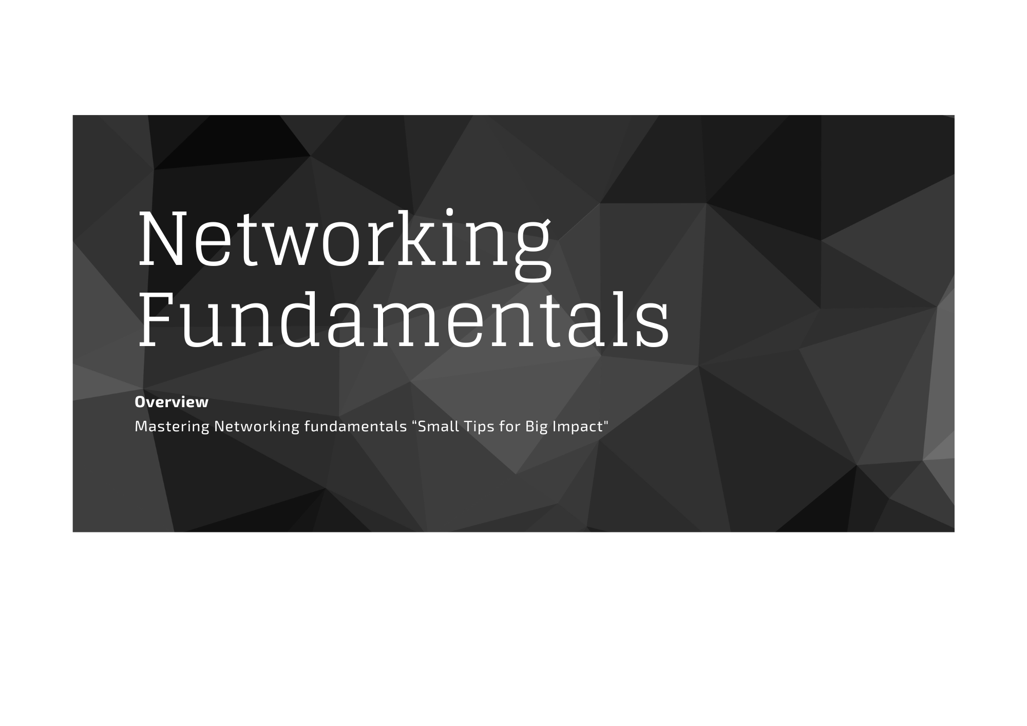 Networking Fundamentals