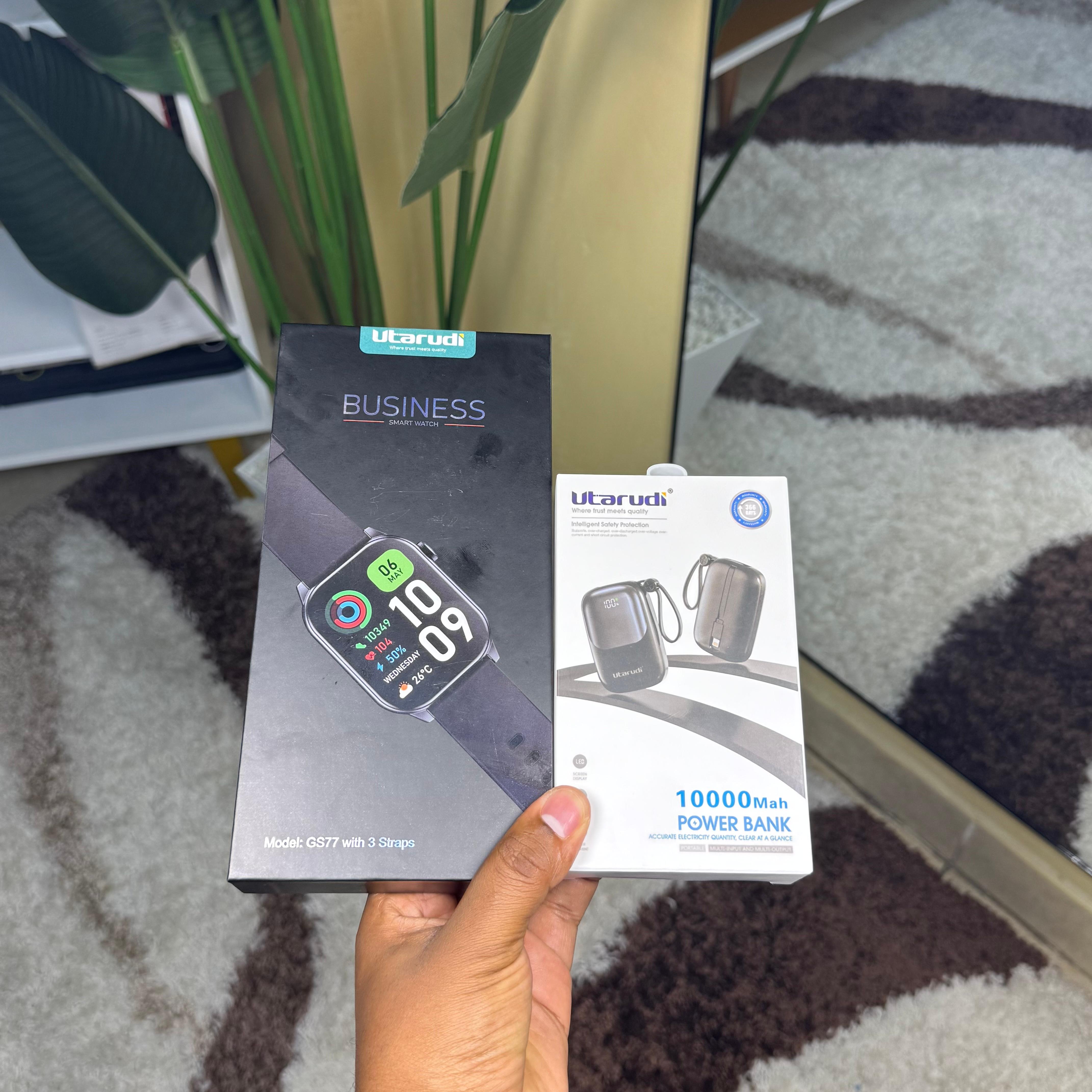 Smartwatch + Powerbank (Utarudi Gs77 + Utarudi 10000mAh Portable) image 2