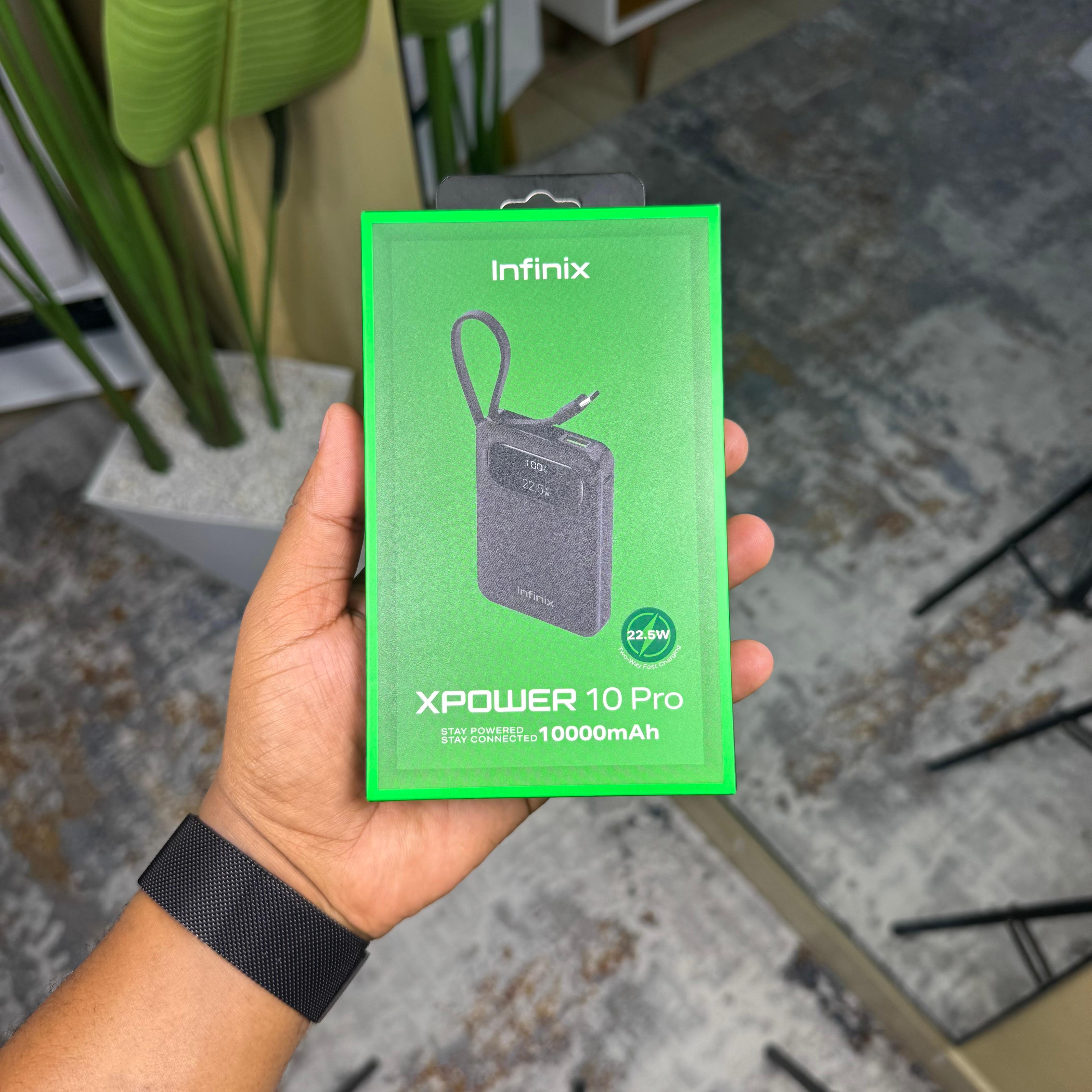 Infinix Xpower 10 Pro 10000mAh 22.5 Portable Powerbank with attached braided cable image 6