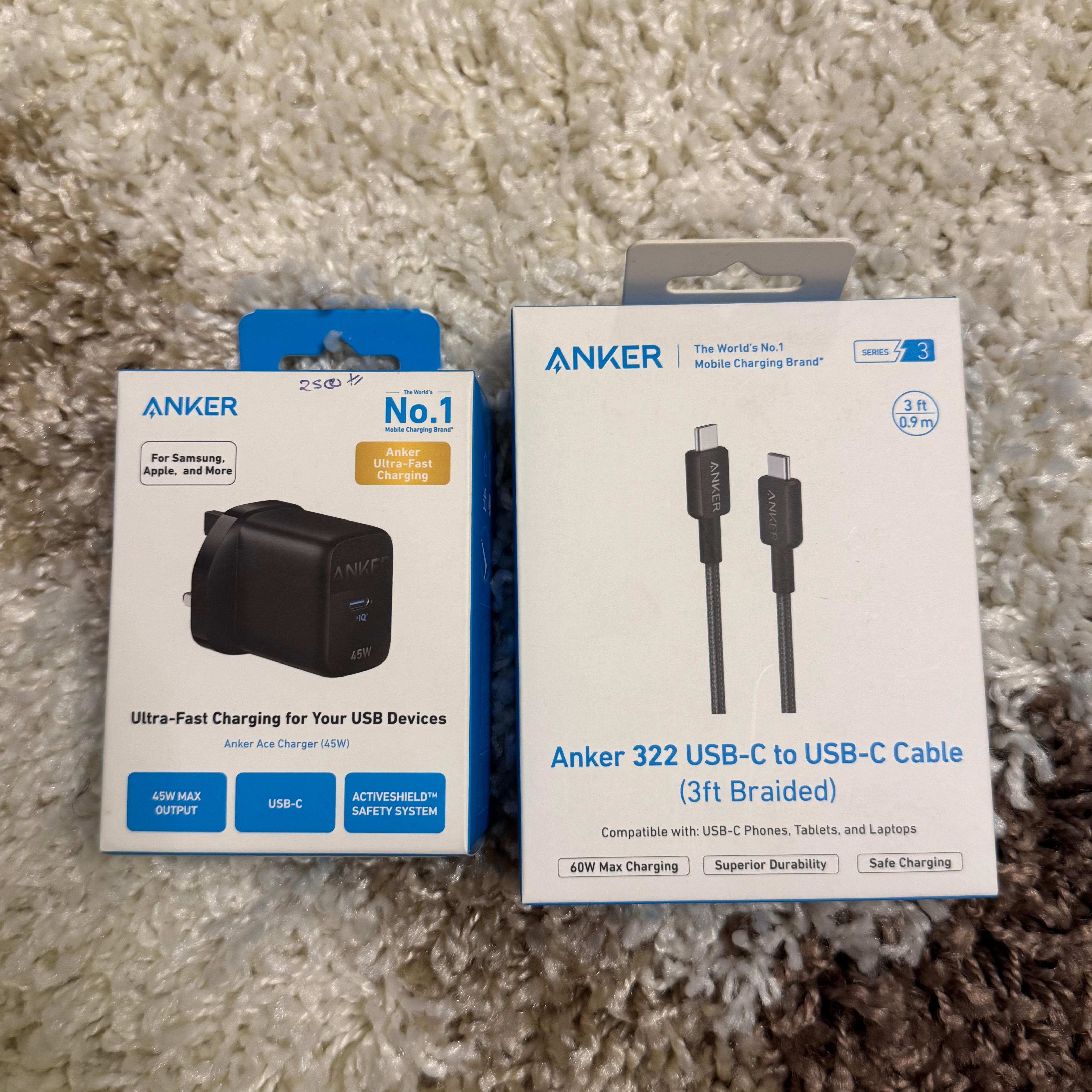 Full Charger Set (Anker 45W Charger + Anker 60W Cable)