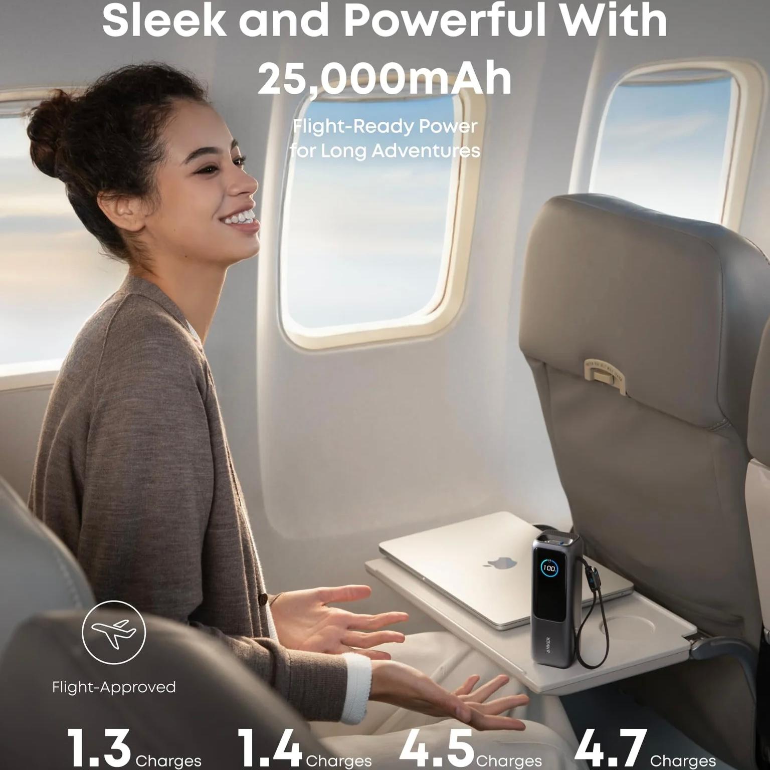 Anker Laptop Power Bank (25K, 165W, Built-In and Retractable Cables) image 4