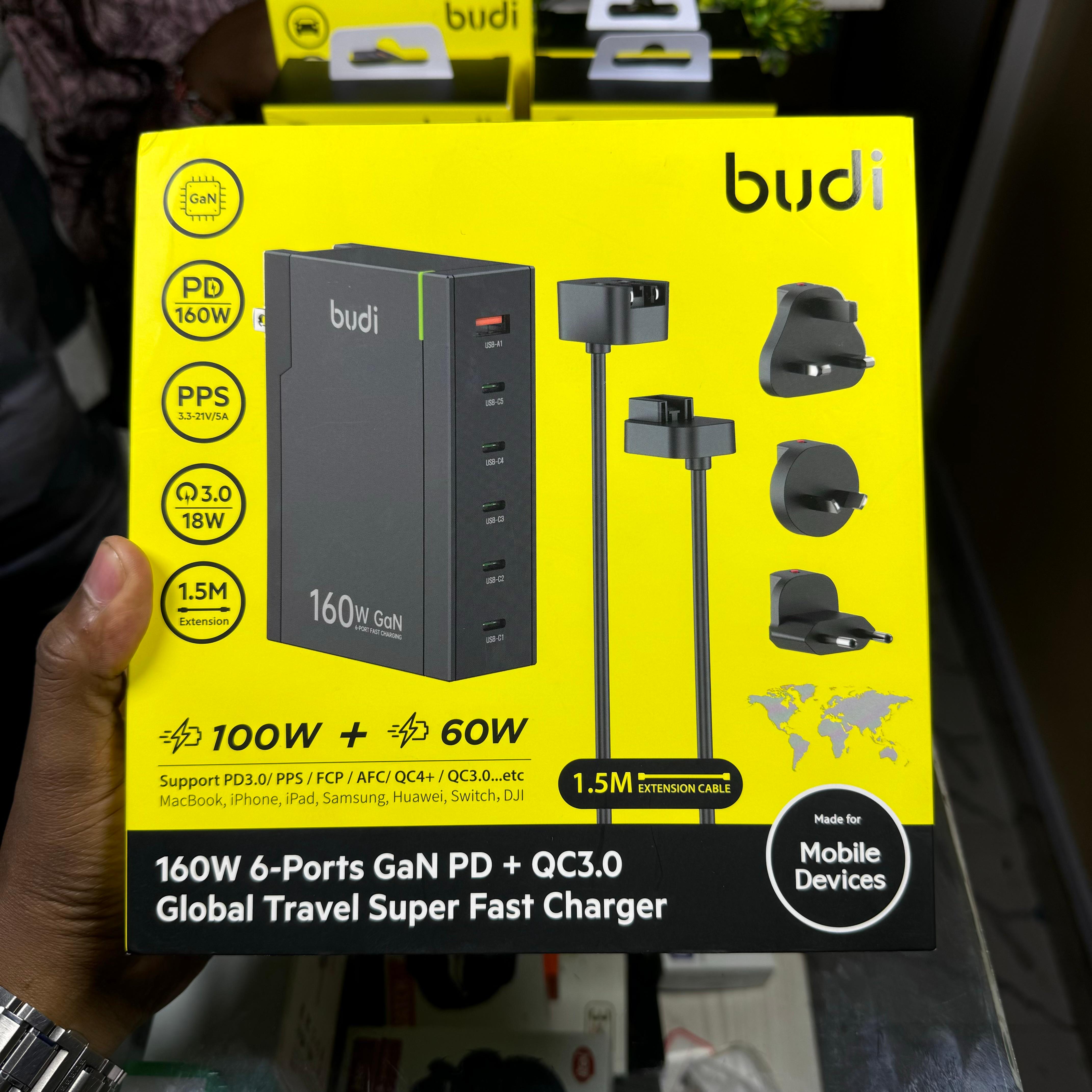 Budi 160W 6 Ports Global Super fast charger image 6