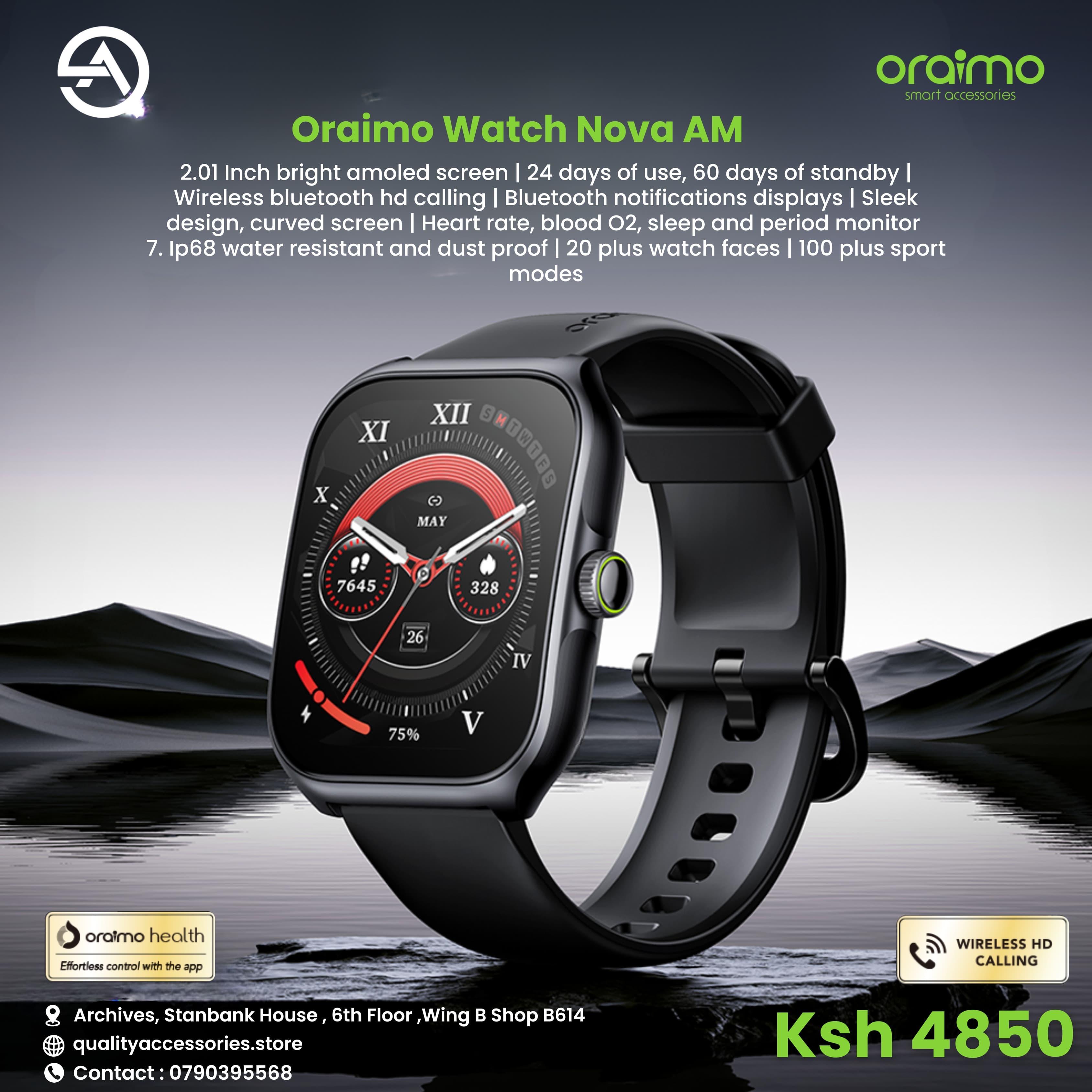 Oraimo Watch Nova AM AMOLED with 24 days battery