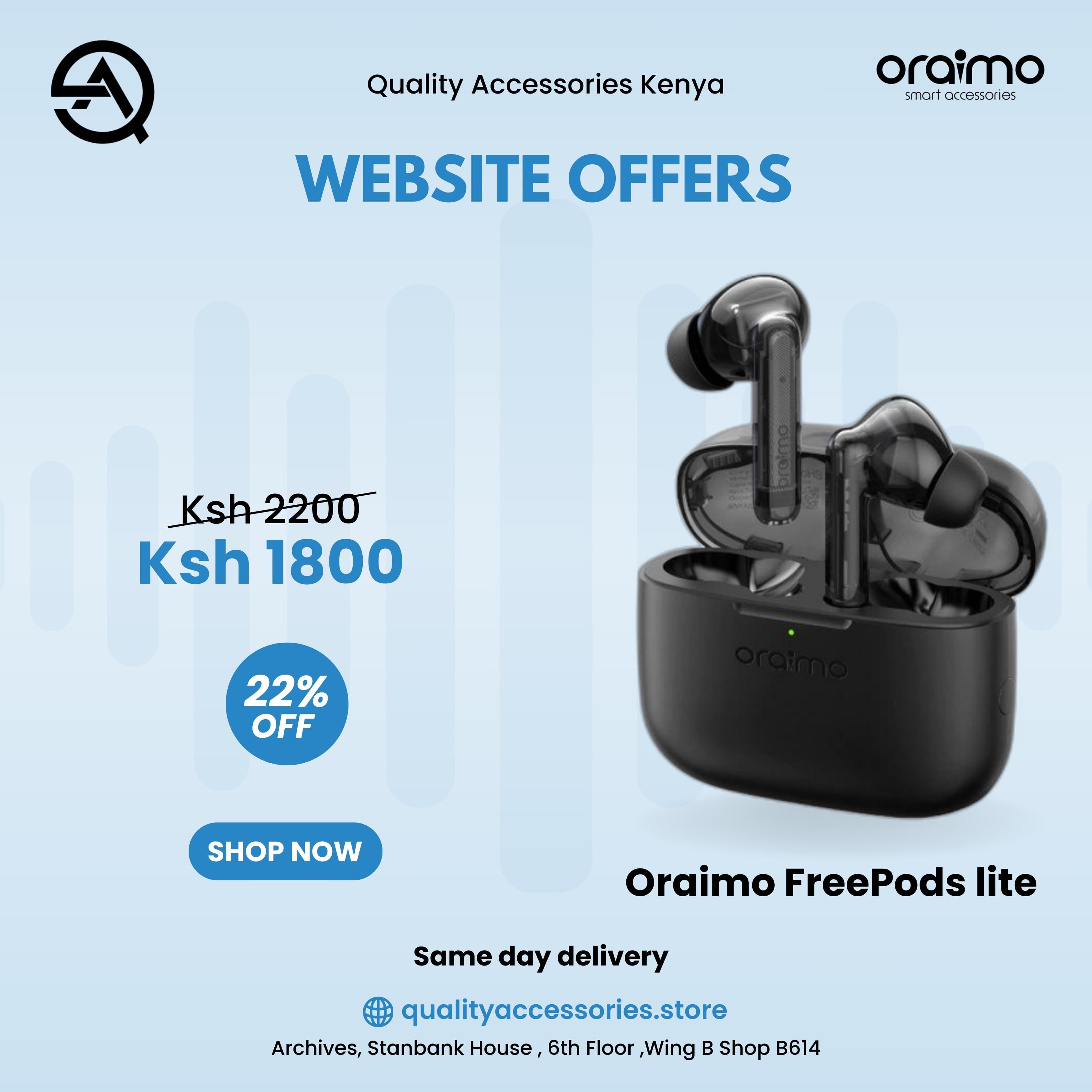 oraimo FreePods Lite ENC True Wireless Earbuds