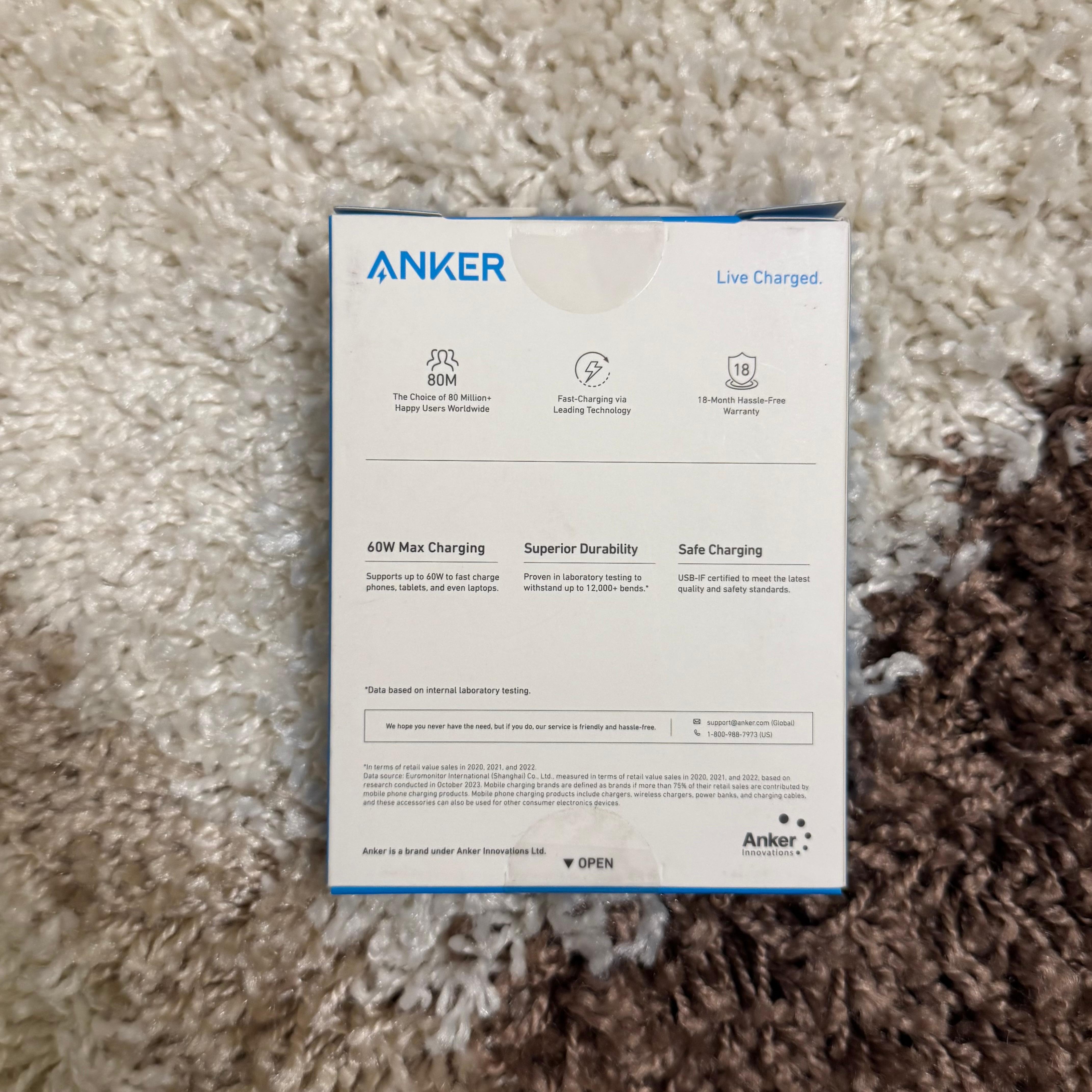 Anker 60W Type C to C Braided Cable 3 Feet image 2