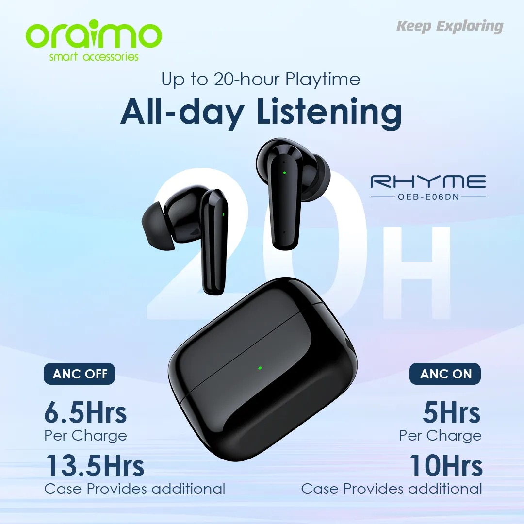 Oraimo Rhyme ANC True Wireless Earbuds image 5