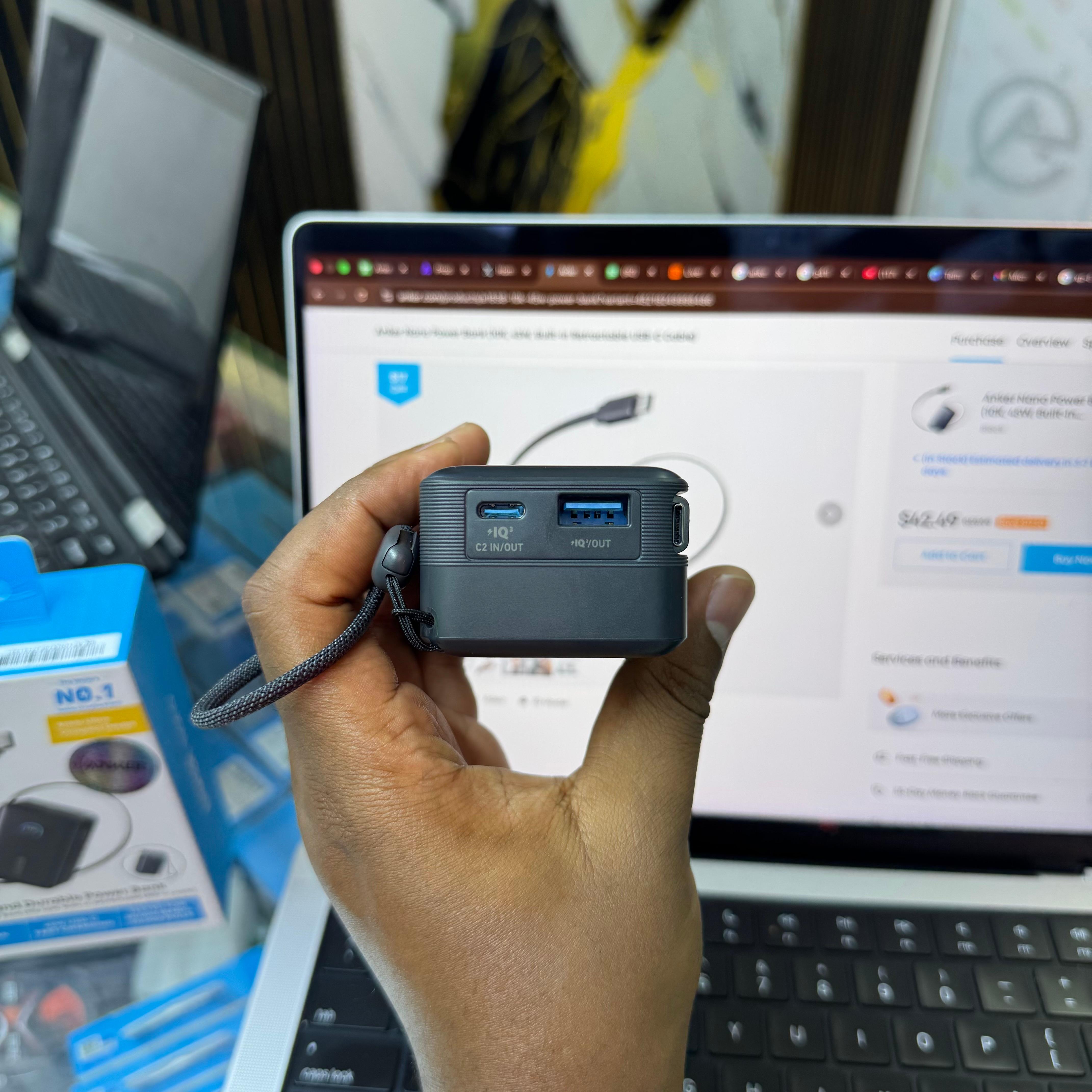 Anker Nano Powerbank with 45W fast charging, 10,000mAh capacity and built in retractable USB-C cable image 5