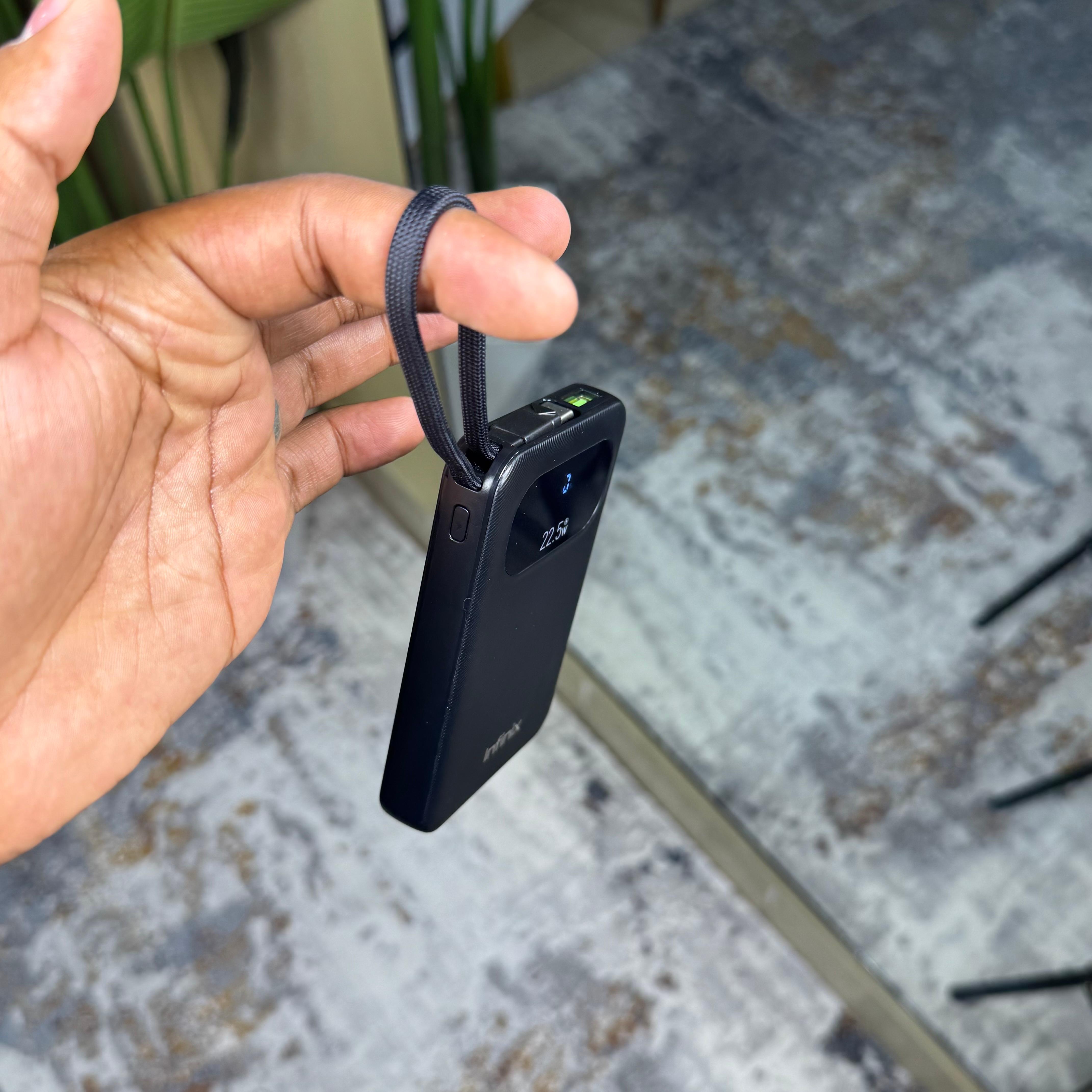 Infinix Xpower 10 Pro 10000mAh 22.5 Portable Powerbank with attached braided cable image 3