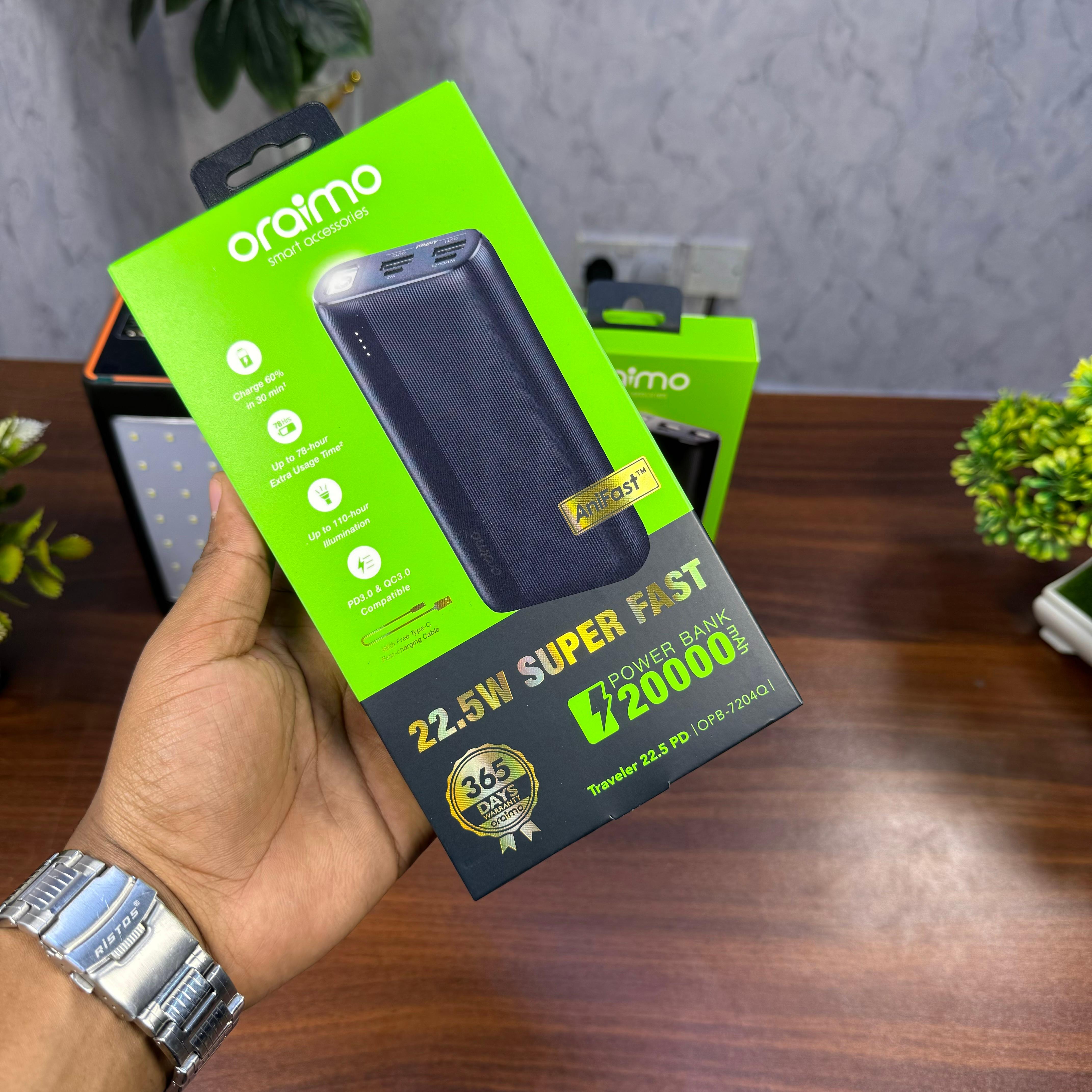 Oraimo Traveller 22.5 Pd 20000mAh 22.5W PowerBank image 2