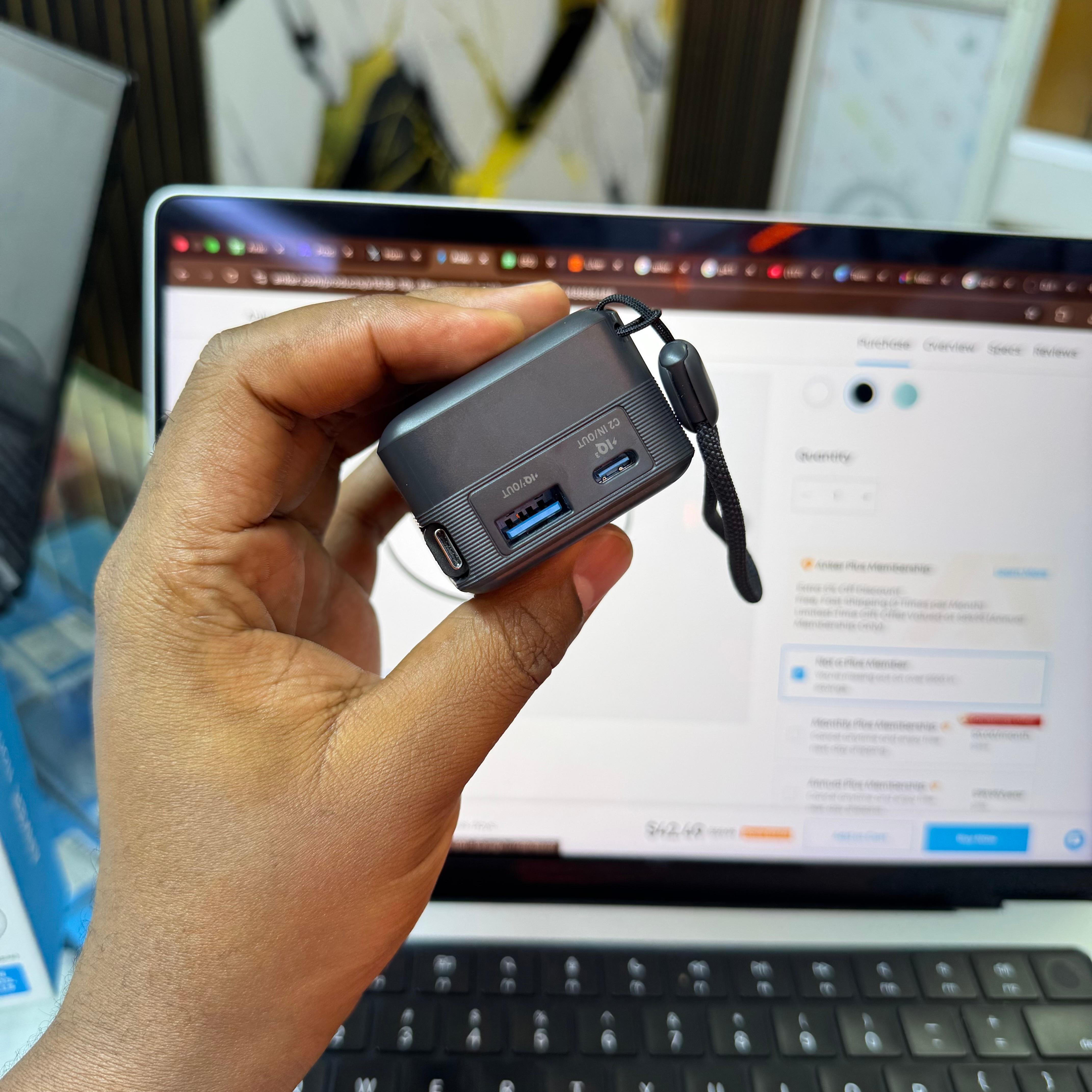 Anker Nano Powerbank with 45W fast charging, 10,000mAh capacity and built in retractable USB-C cable image 3