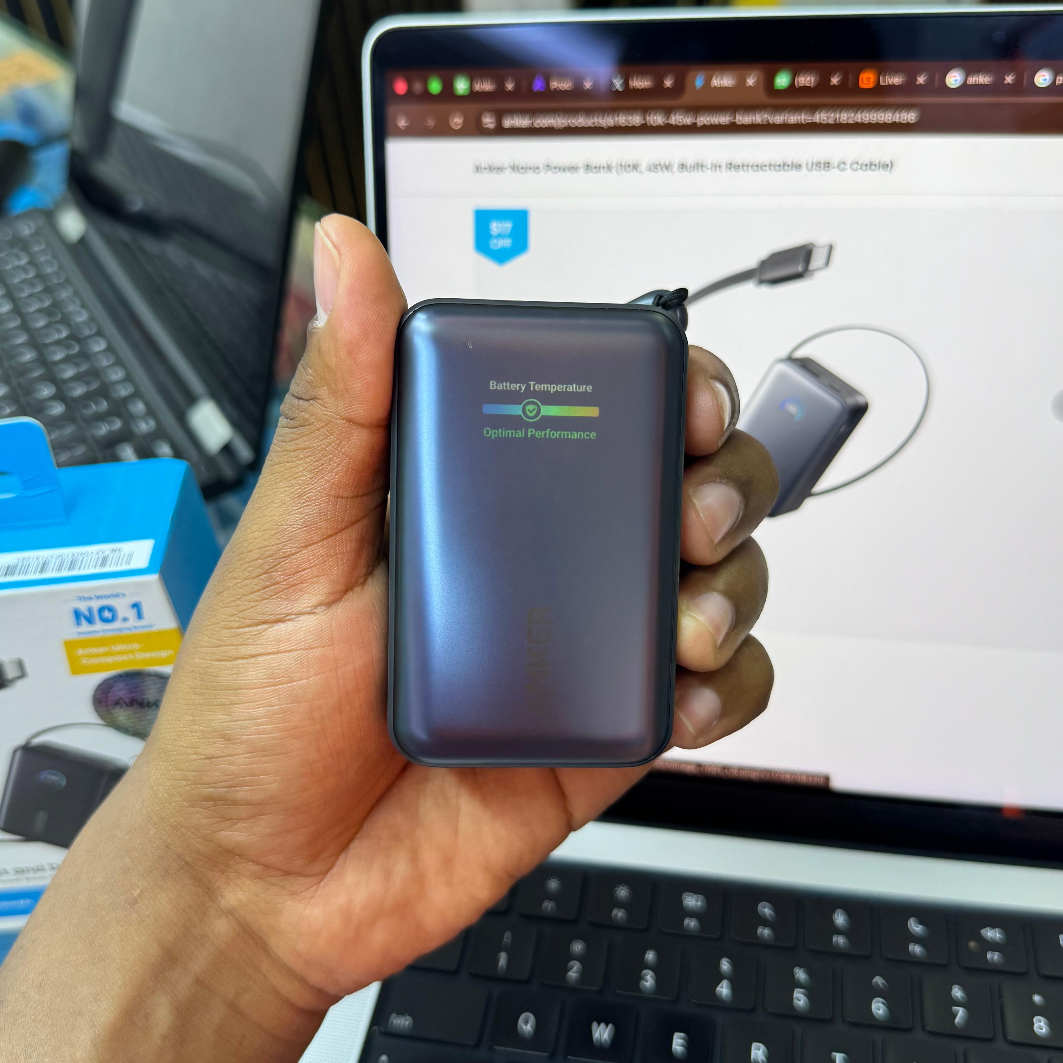 Anker Nano Powerbank with 45W fast charging, 10,000mAh capacity and built in retractable USB-C cable image 8