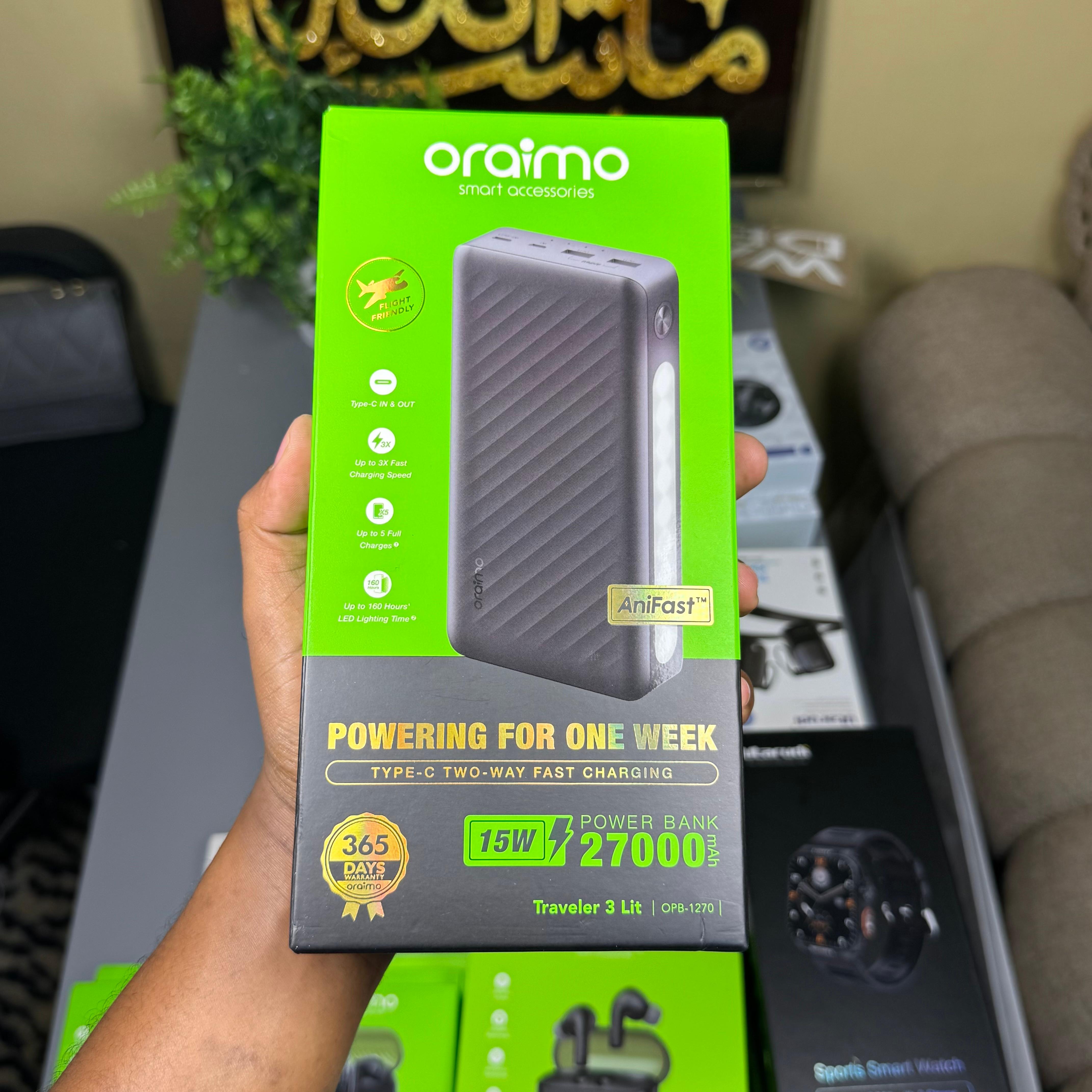 Oraimo Traveler 3 Lit 27000mAh 15W powerbank