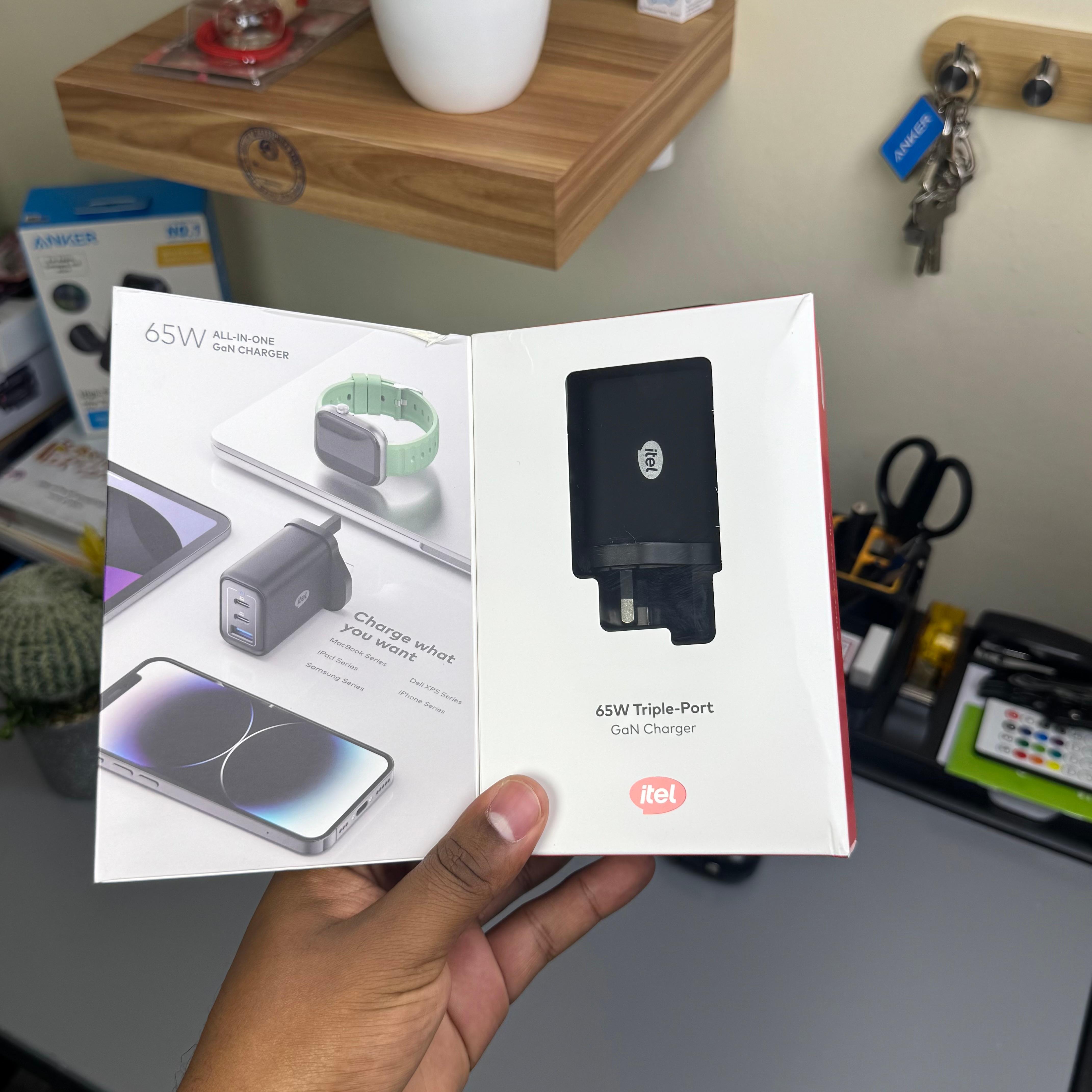 Itel Charger Flow I 65W Tripple Port GaN Phone and Laptop Charger image 10