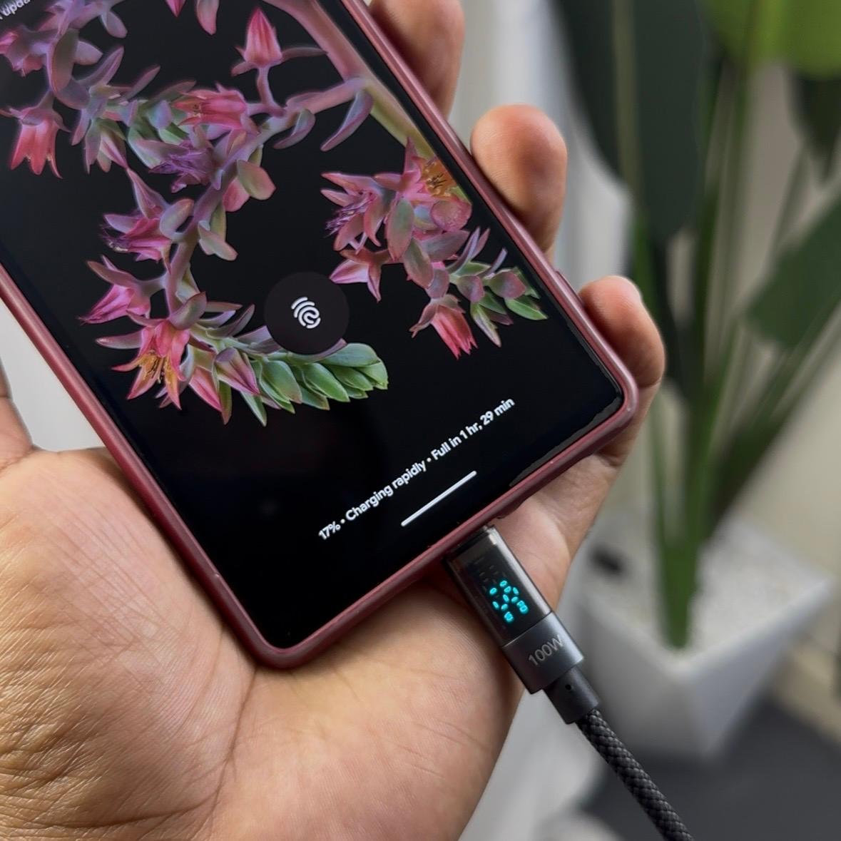 Oraimo DigiLine 100W Fast Charging Braided Cable with Real time display image 2