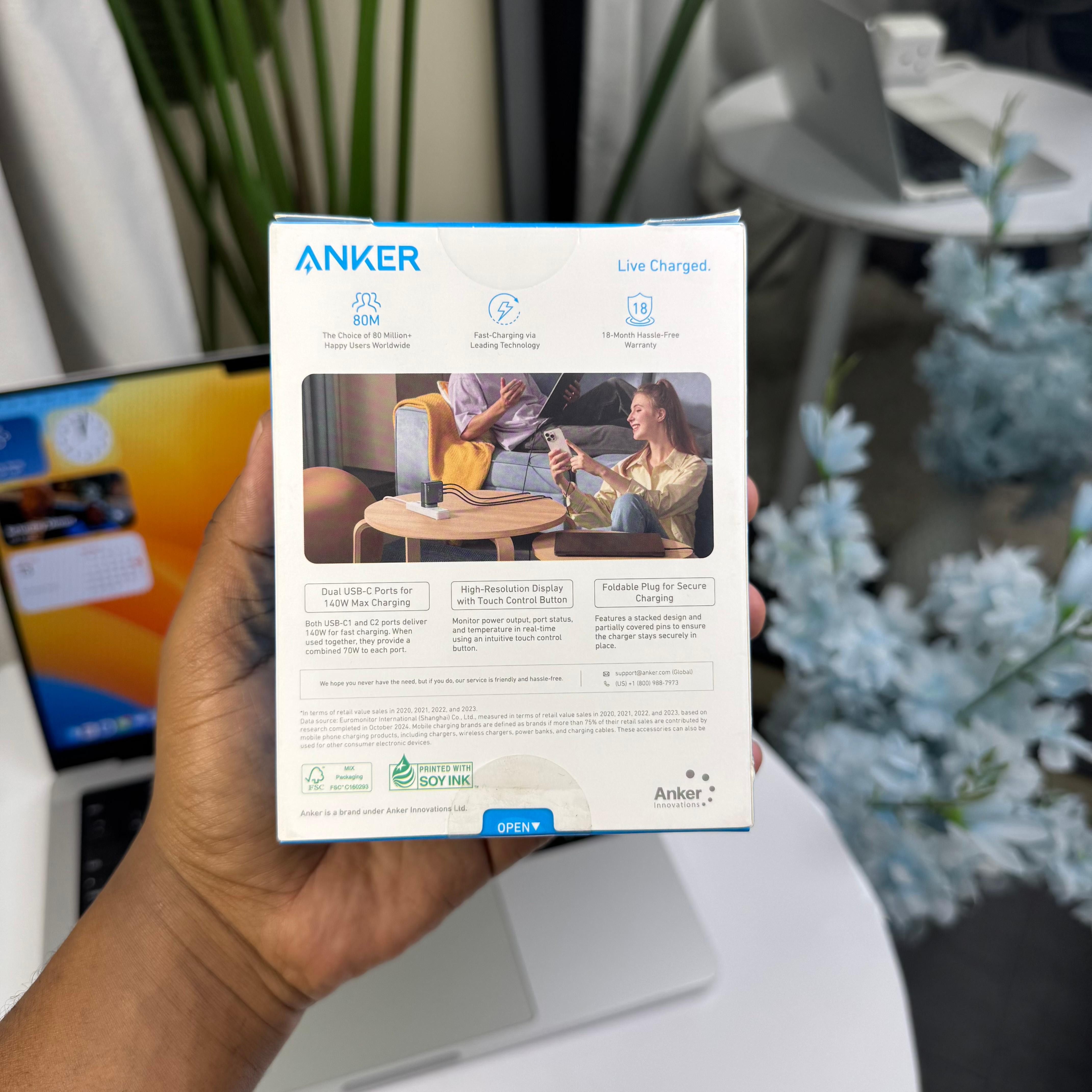 Anker 140W 4 in 1 Charger (140W, 4 Port, PD 3.1) with USB C to C Cable image 7