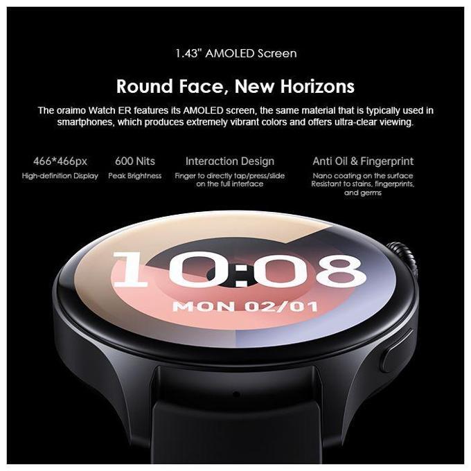 Oraimo Watch ER 1.43'' AMOLED IP68 Smart Watch image 8