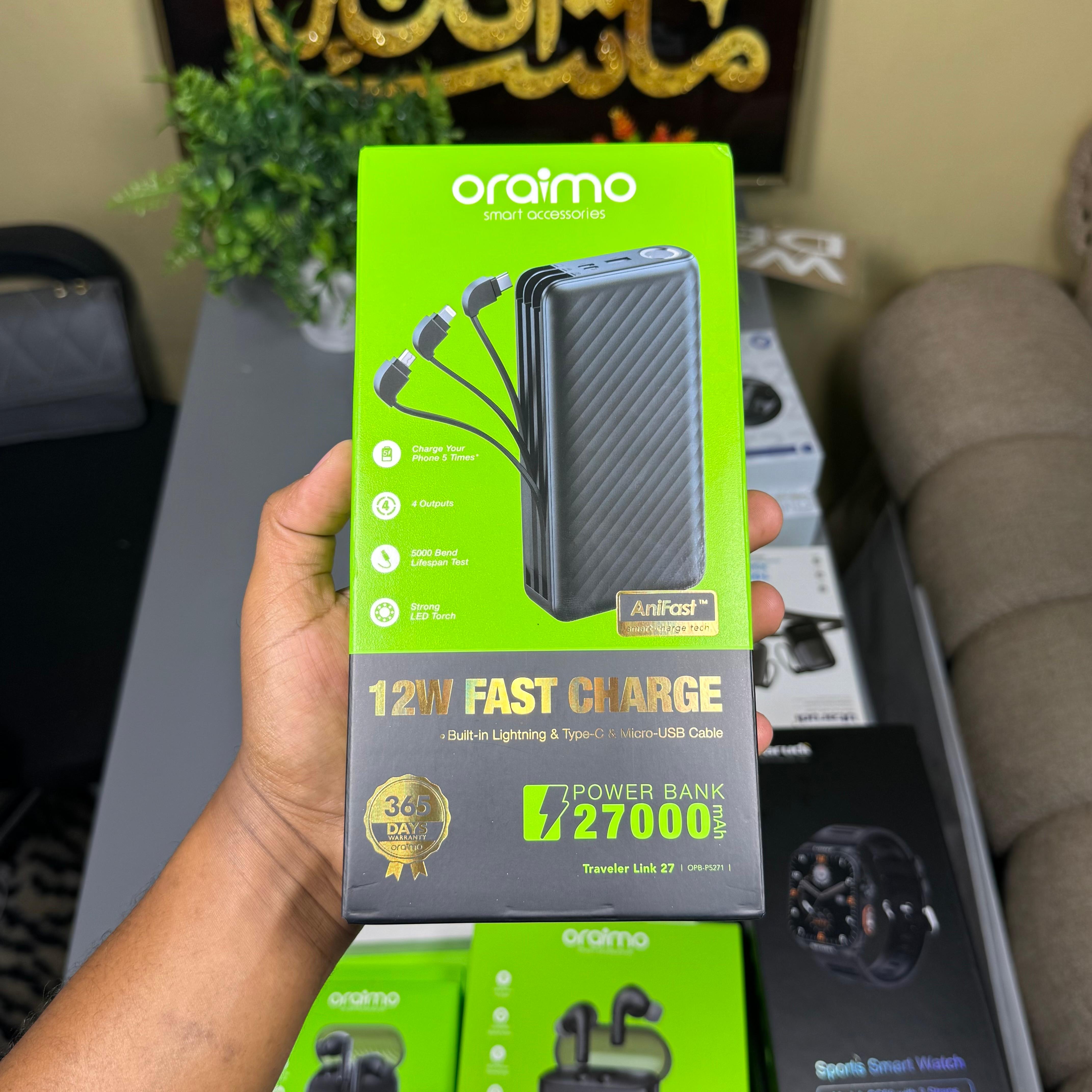 Oraimo Traveler Link 27 27000mAh Powerbank with Cables