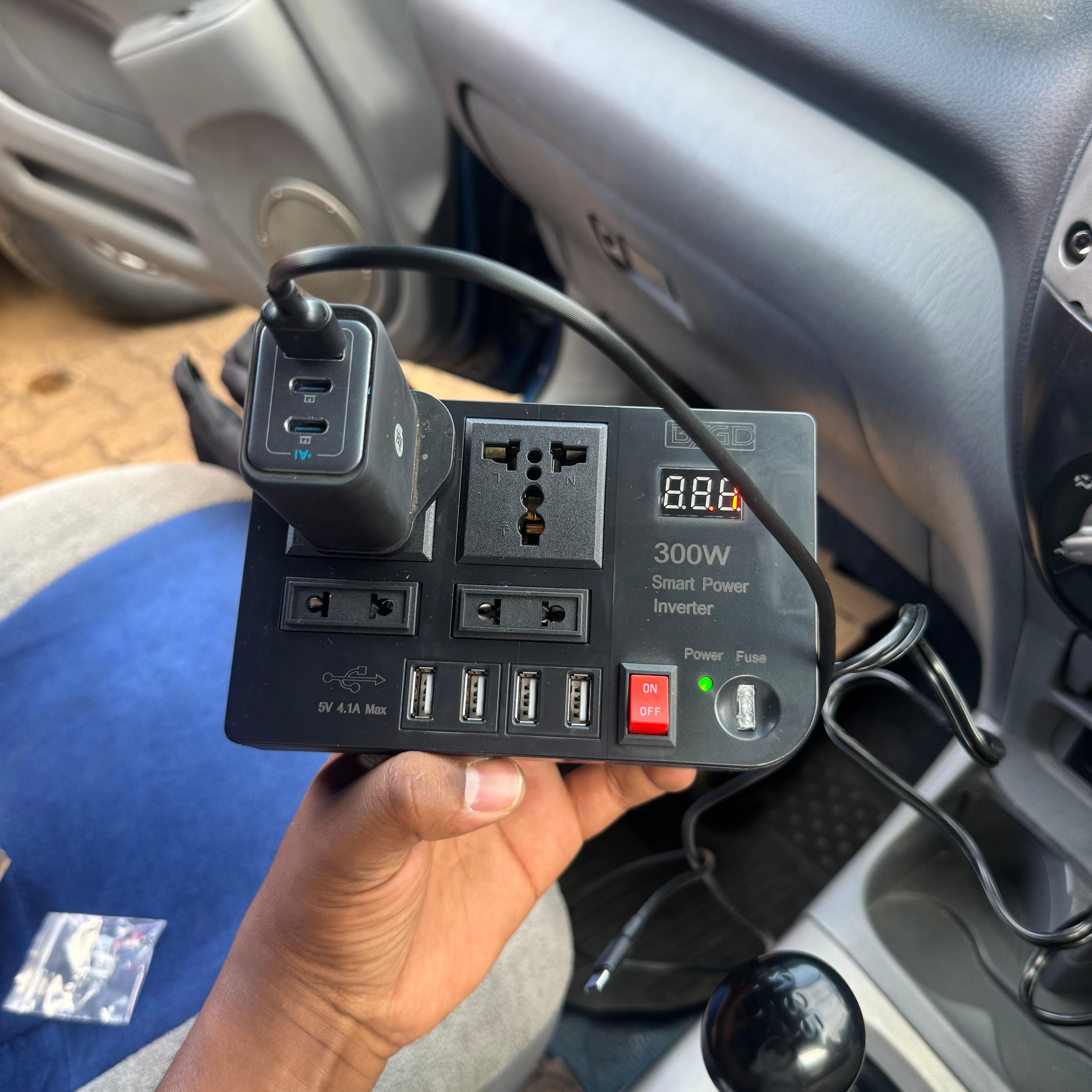 300W Car Power Inverter with AC Outlets & USB Ports image 4