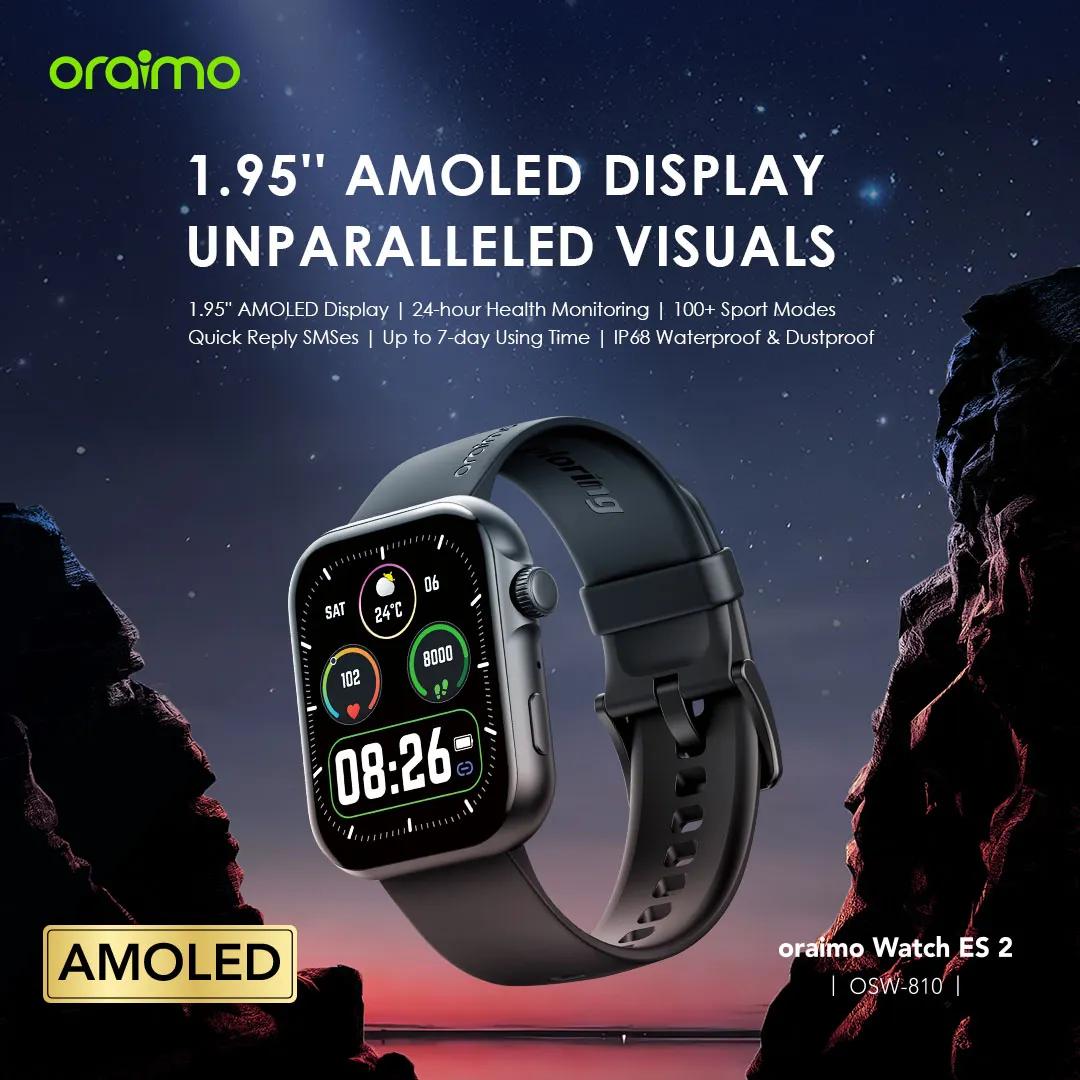 Oraimo Watch ES 2 1.95″ AMOLED IP68 Smart Watch image 2