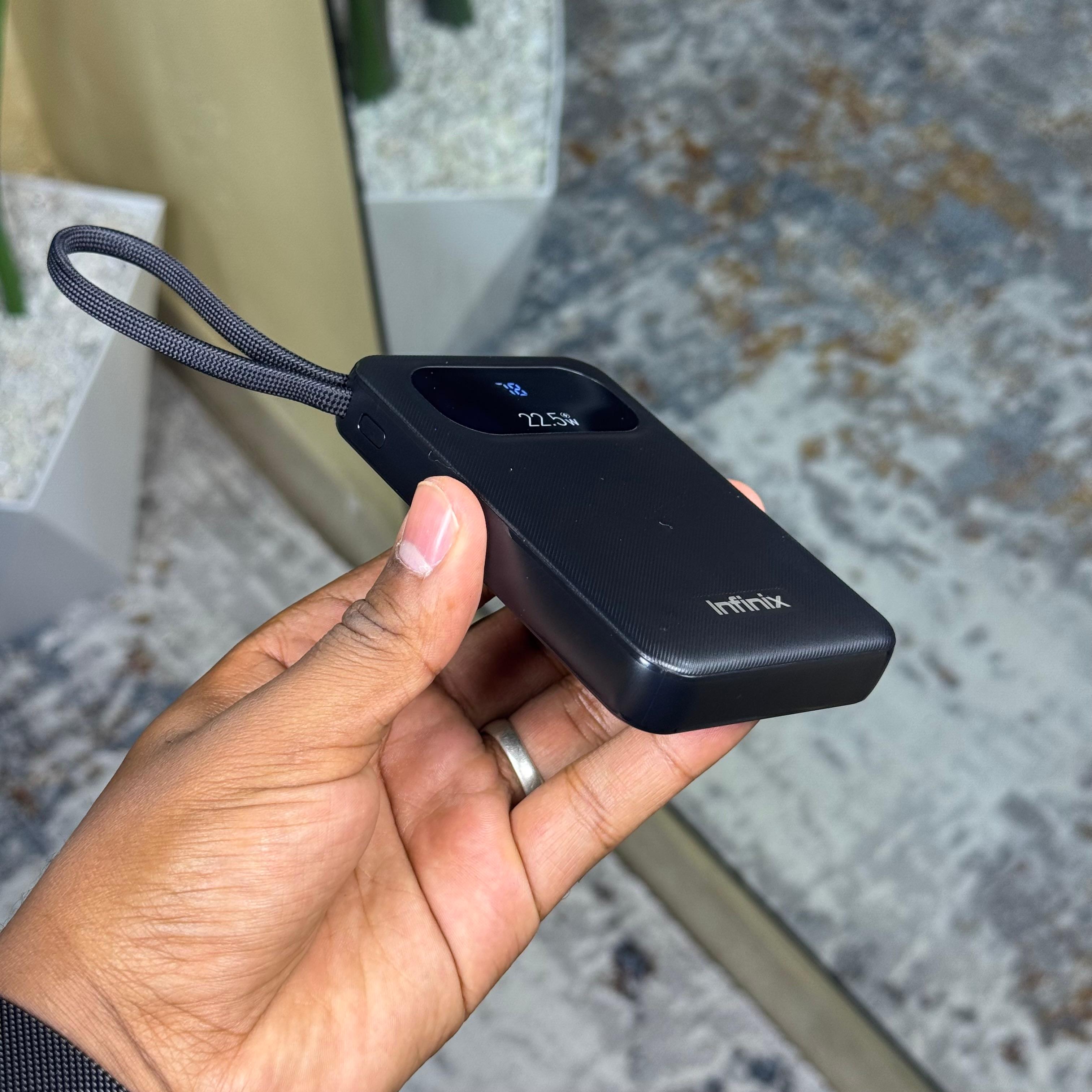 Infinix Xpower 10 Pro 10000mAh 22.5 Portable Powerbank with attached braided cable image 2