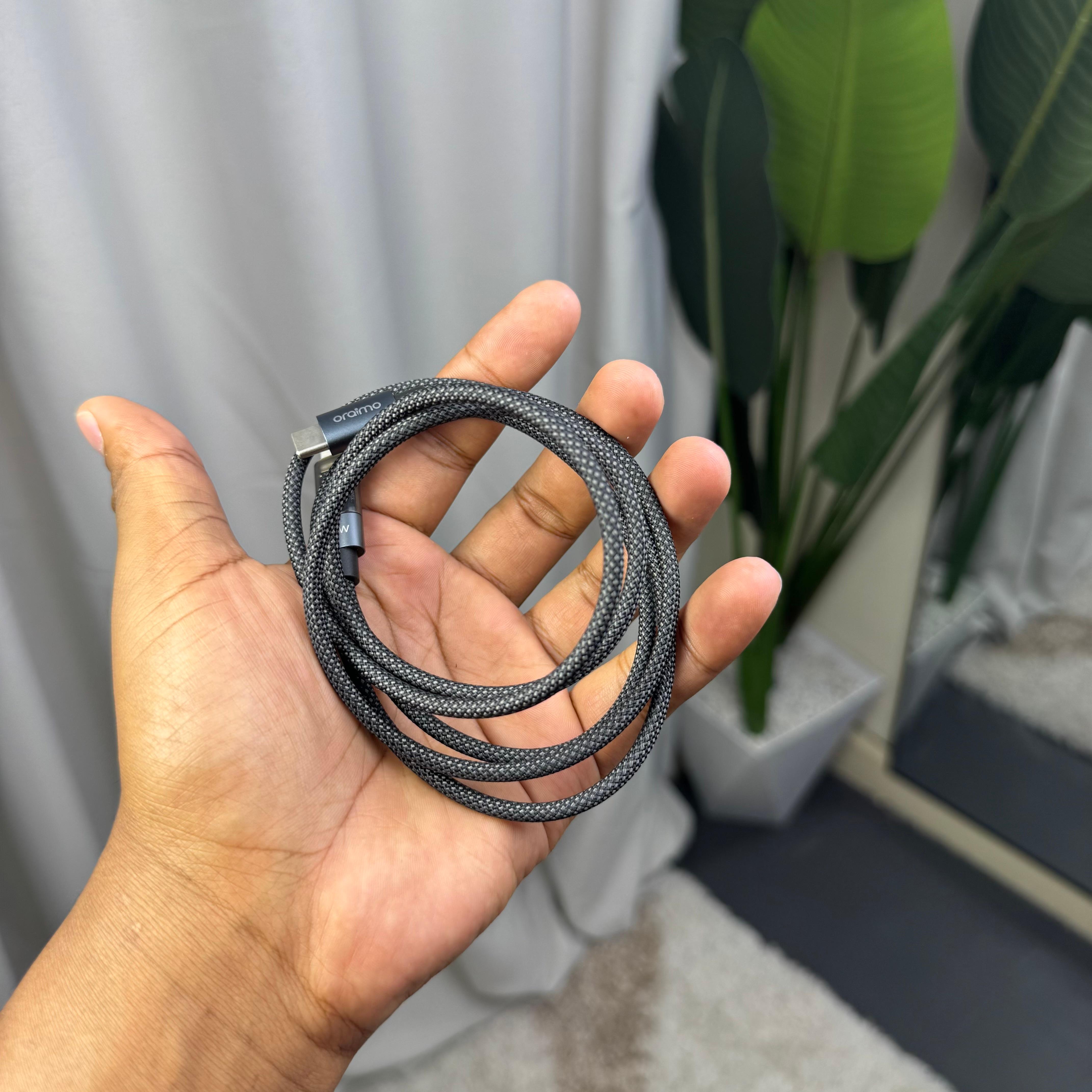 Oraimo DigiLine 100W Fast Charging Braided Cable with Real time display image 4