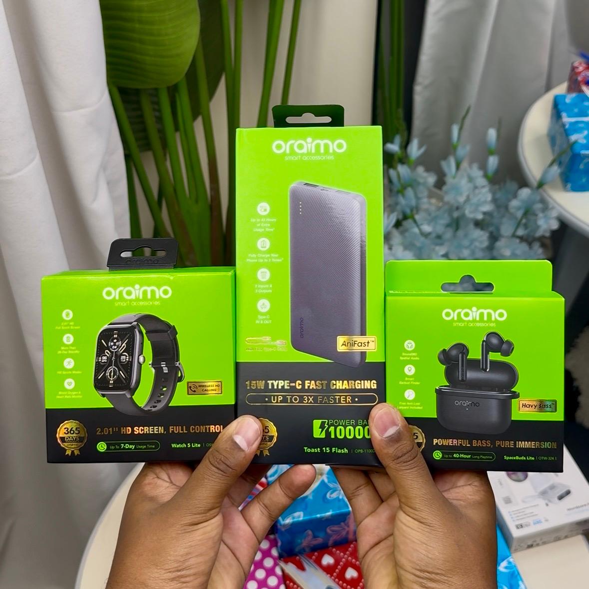 Oraimo Affordable Gift Package (Watch+Pods+Powerbank)